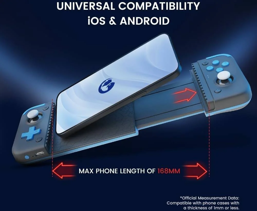 گیم‌پد بلوتوثی موبایل GameSir X2s مناسب برای iOS، تلفن‌های اندرویدی و کامپیوتر، جوی‌استیک Hall Effect، ارتفاع قابل تنظیم، اتصال بلوتوث 5.3، Apple Arcade، Steam Link، مشکی | x2s-bluetooth