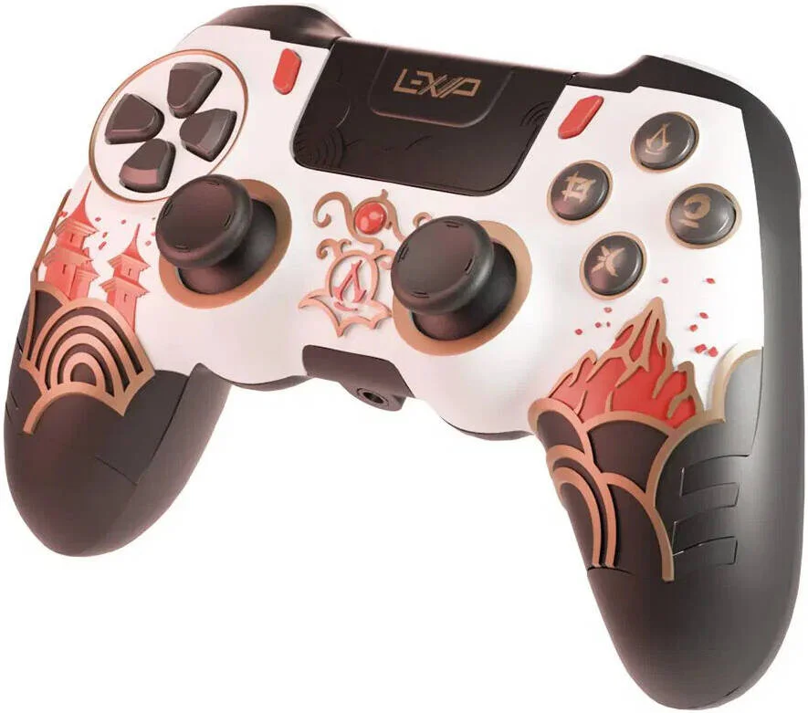 کنترلر بی‌سیم Lexip x Assassin's Creed Shadows DualShock 4، دارای 14 دکمه، 1D Pad، 2 آنالوگ استیک، لرزش، 4 پالت قابل برنامه‌ریزی، باتری 300mAh، Assassin's Creed Shadows | UBXLXGC0001