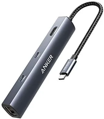 آداپتور اترنت 6 در 1 انکر PowerExpand، هاب USB C با PD، پورت HDMI 4K، اترنت 1 گیگابیت بر ثانیه، انتقال داده، 2 پورت USB 3.0، سازگار با MacBook Pro، MacBook Air، iPad Pro، XPS آداپتور اترنت 6 در 1 انکر PowerExpand، هاب USB C با PD، پورت HDMI 4K، اترنت 1 گیگابیت بر ثانیه، انتقال داده، 2 پورت USB 3.0، سازگار با MacBook Pro، MacBook Air، iPad Pro، XPS