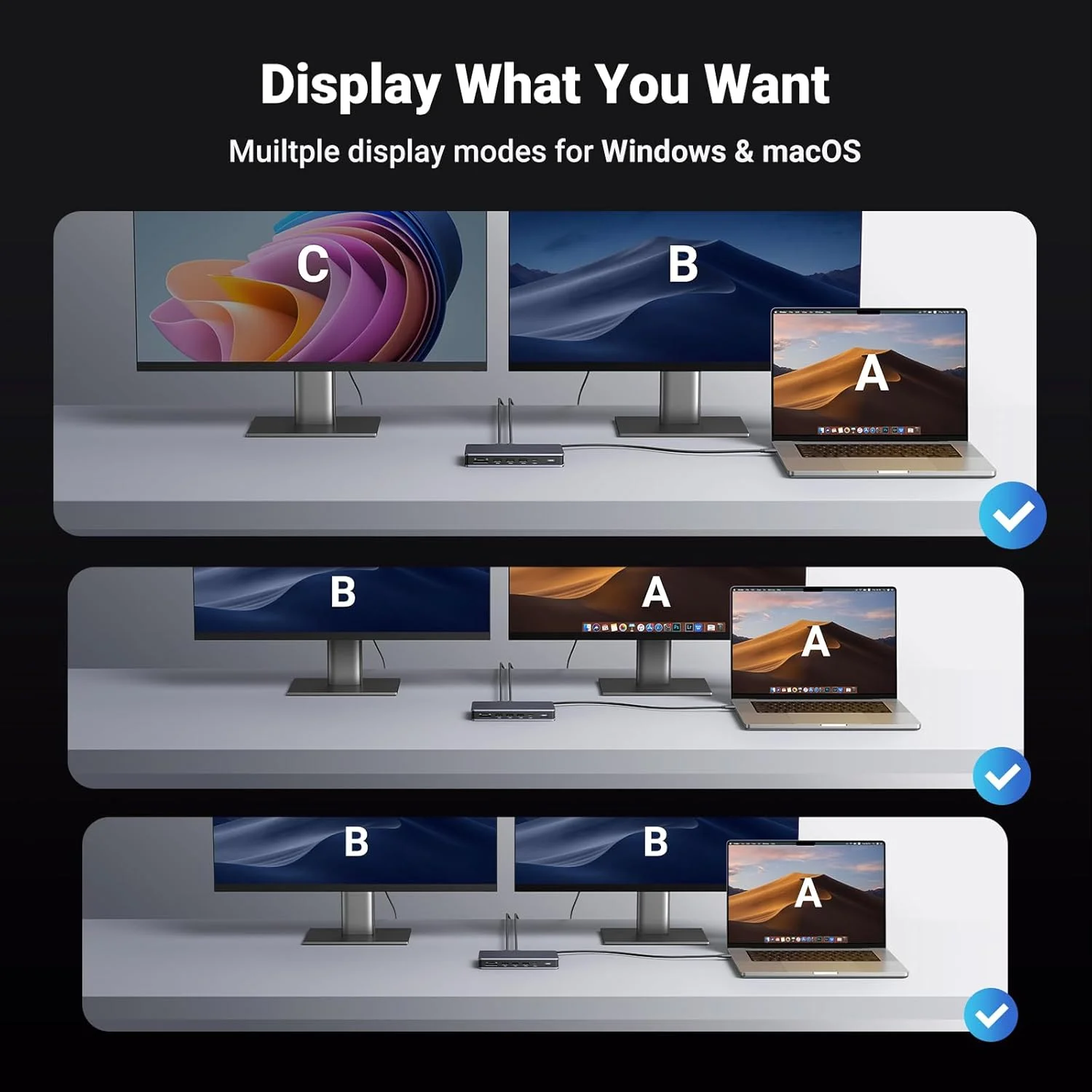 داک استیشن UGREEN Revodok Pro 2101 با قابلیت نمایش دوگانه 4K برای macOS، هاب USB C با 2 پورت HDMI، پورتهای USB با سرعت 10 گیگابیت بر ثانیه، PD 100W، LAN، SD/TF، سازگار با M1/M2/M3 MacBook Air/Pro و M4 Pro Mac mini و لپتاپهای Windows داک استیشن UGREEN Revodok Pro 2101 با قابلیت نمایش دوگانه 4K برای macOS، هاب USB C با 2 پورت HDMI، پورتهای USB با سرعت 10 گیگابیت بر ثانیه، PD 100W، LAN، SD/TF، سازگار با M1/M2/M3 MacBook Air/Pro و M4 Pro Mac mini و لپتاپهای Windows