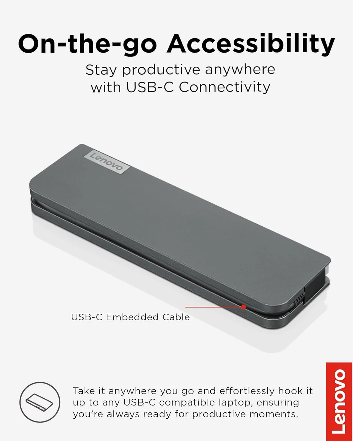 مینی داک USB-C لنوو، ایستگاه اتصال قابل حمل 7 در 1 با HDMI، VGA، USB-C، USB 3.1، USB 2، صدای 3.5 میلیمتری، اترنت، شارژر 45 واتی، سازگار با لپتاپهای لنوو، اپل و USB-C، خاکستری G0A70065US مینی داک USB-C لنوو، ایستگاه اتصال قابل حمل 7 در 1 با HDMI، VGA، USB-C، USB 3.1، USB 2، صدای 3.5 میلیمتری، اترنت، شارژر 45 واتی، سازگار با لپتاپهای لنوو، اپل و USB-C، خاکستری G0A70065US