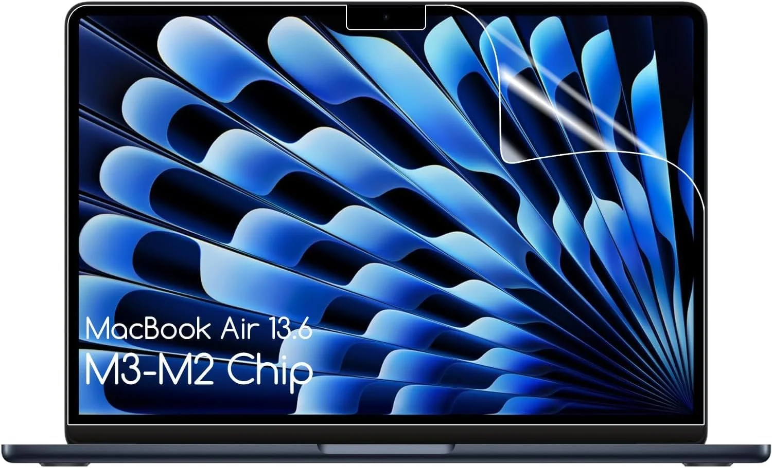 محافظ صفحه نمایش PET شفاف برای مک بوک ایر ۱۳.۶ اینچی (مدل ۲۰۲۲، تراشه M2، A2681) [بسته ۲ عددی]، فیلم محافظ HD