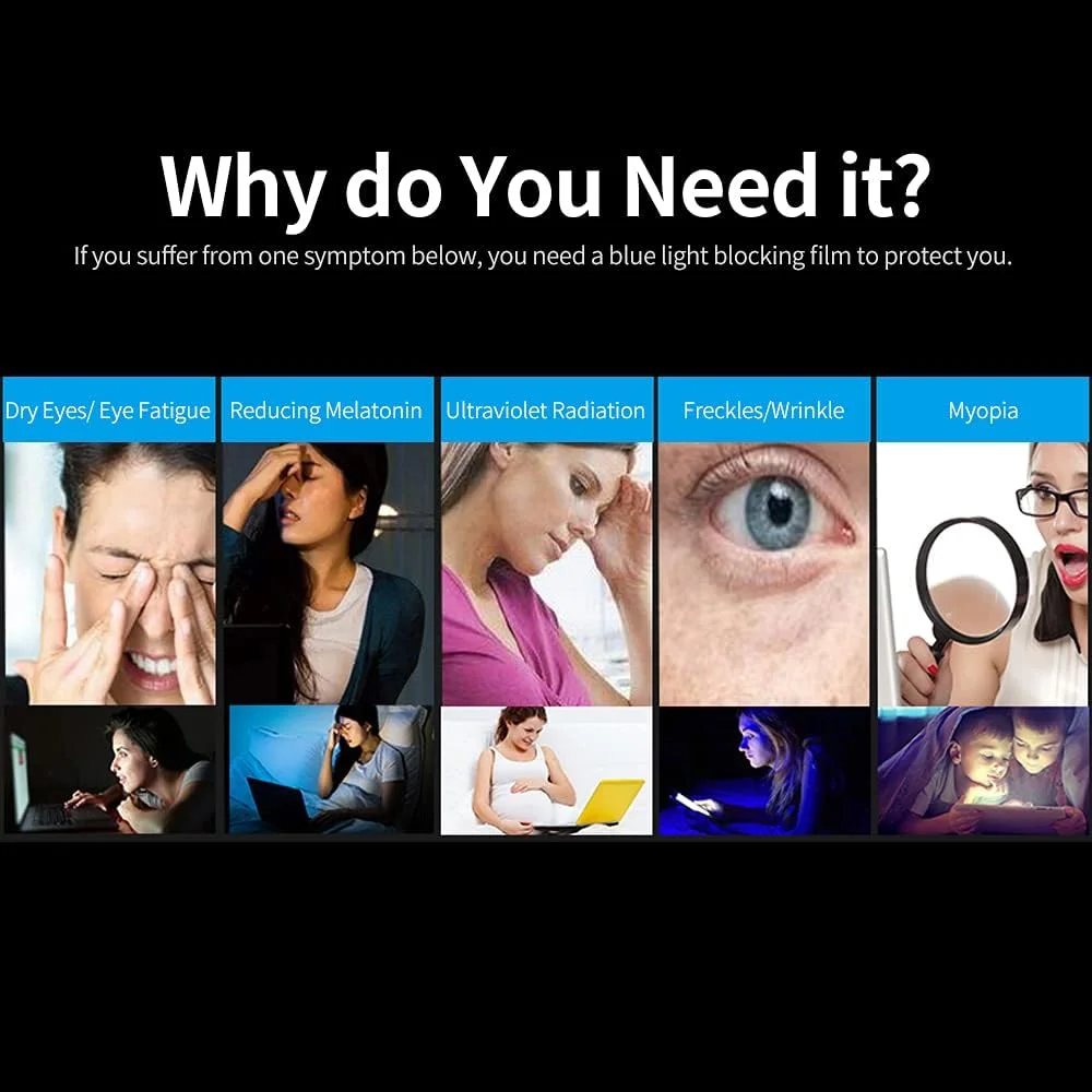 محافظ صفحه نمایش مسدود کننده نور آبی، انتقال بالا، فیلتر نور آبی UV و ضد تابش برای لپ تاپ 14 اینچی با نسبت تصویر 16:9