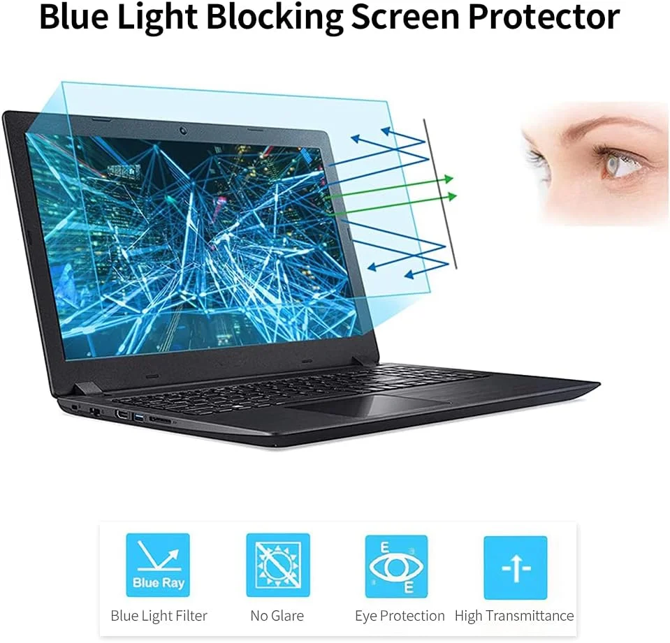 محافظ صفحه نمایش مسدود کننده نور آبی، انتقال بالا، فیلتر نور آبی UV و ضد تابش برای لپ تاپ 14 اینچی با نسبت تصویر 16:9