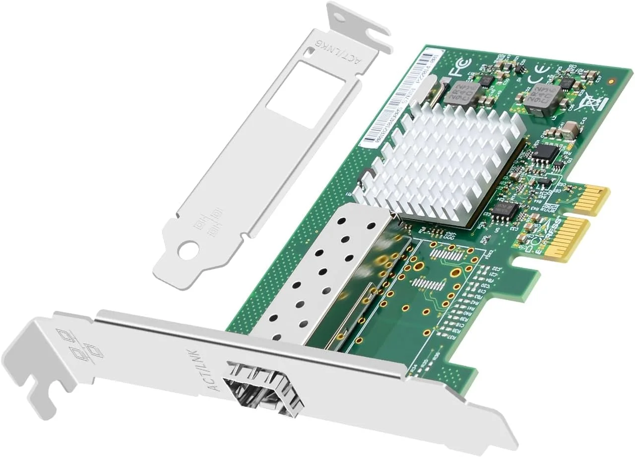 کارت شبکه فیبر نوری گیگابیتی با تراشه Intel 82576، آداپتور شبکه تک پورت نوری SFP، کارت شبکه PCIE NIC گیگابیت اترنت پشتیبانی از Windows Server/Linux/VMware