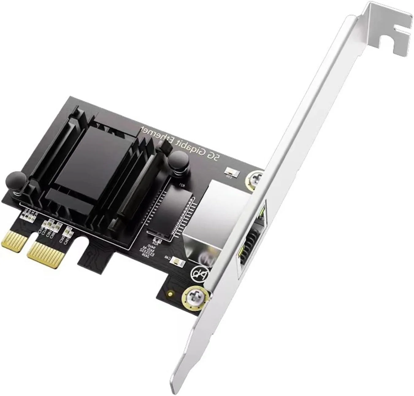 کارت شبکه 5000Mbps PCIE به RJ45 مدل RT8126 5Gbps/1000/100/10Mbps RJ45 گیگابیتی اترنت PCIE آداپتور برای کامپیوتر رومیزی با هیت سینک آلومینیومی