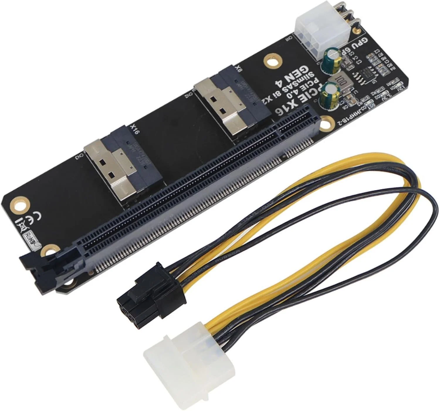 کارت آداپتور، 8i x2 به اسلات PCIe4.0 x16 کارت رایزر SFF8654 GEN4 NVMe Network