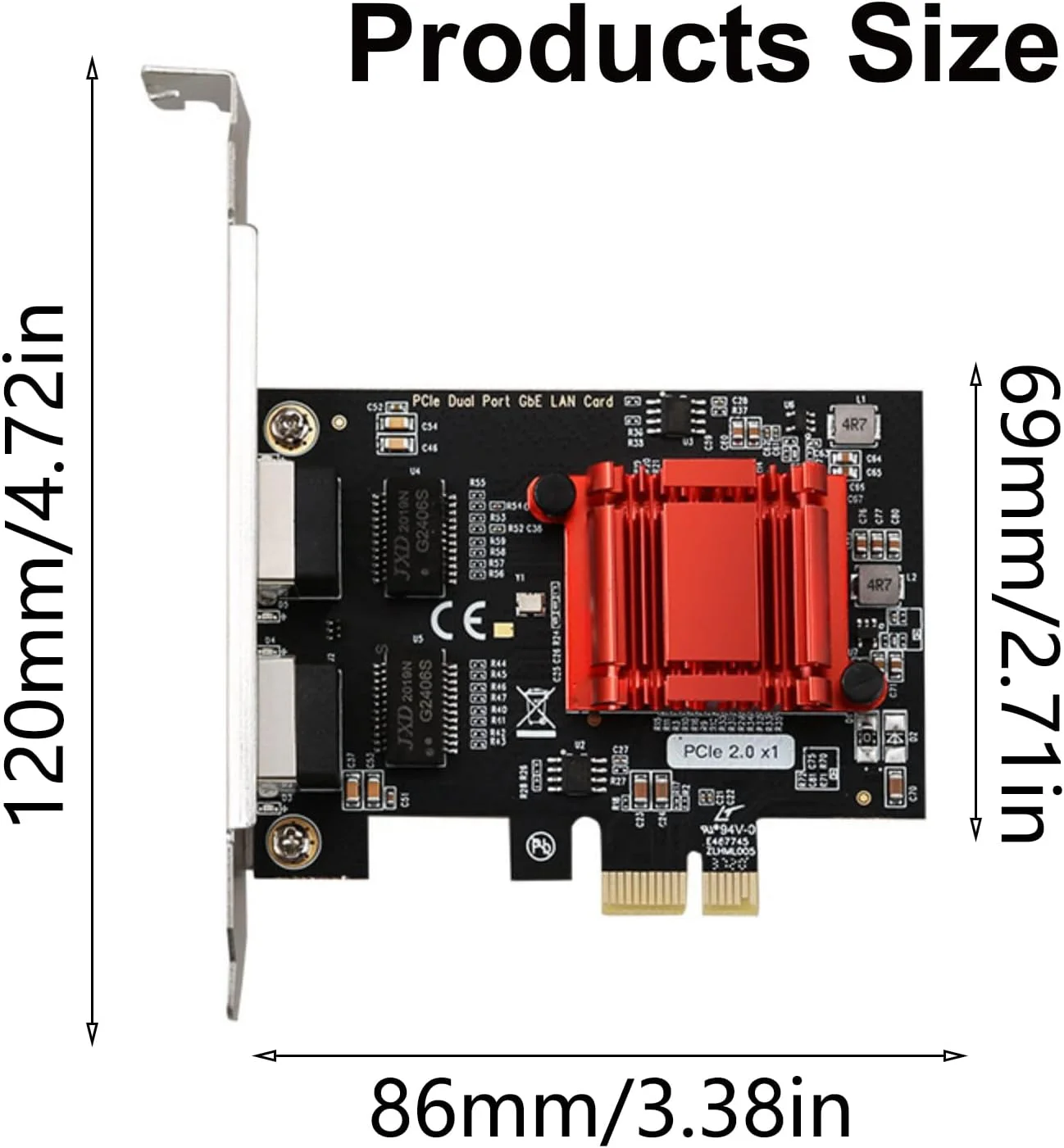 کارت شبکه گیگابیتی PCIe 1000M PCIE آداپتور اترنت 82575 82576 کارت شبکه تراشه برای دسکتاپ با براکت