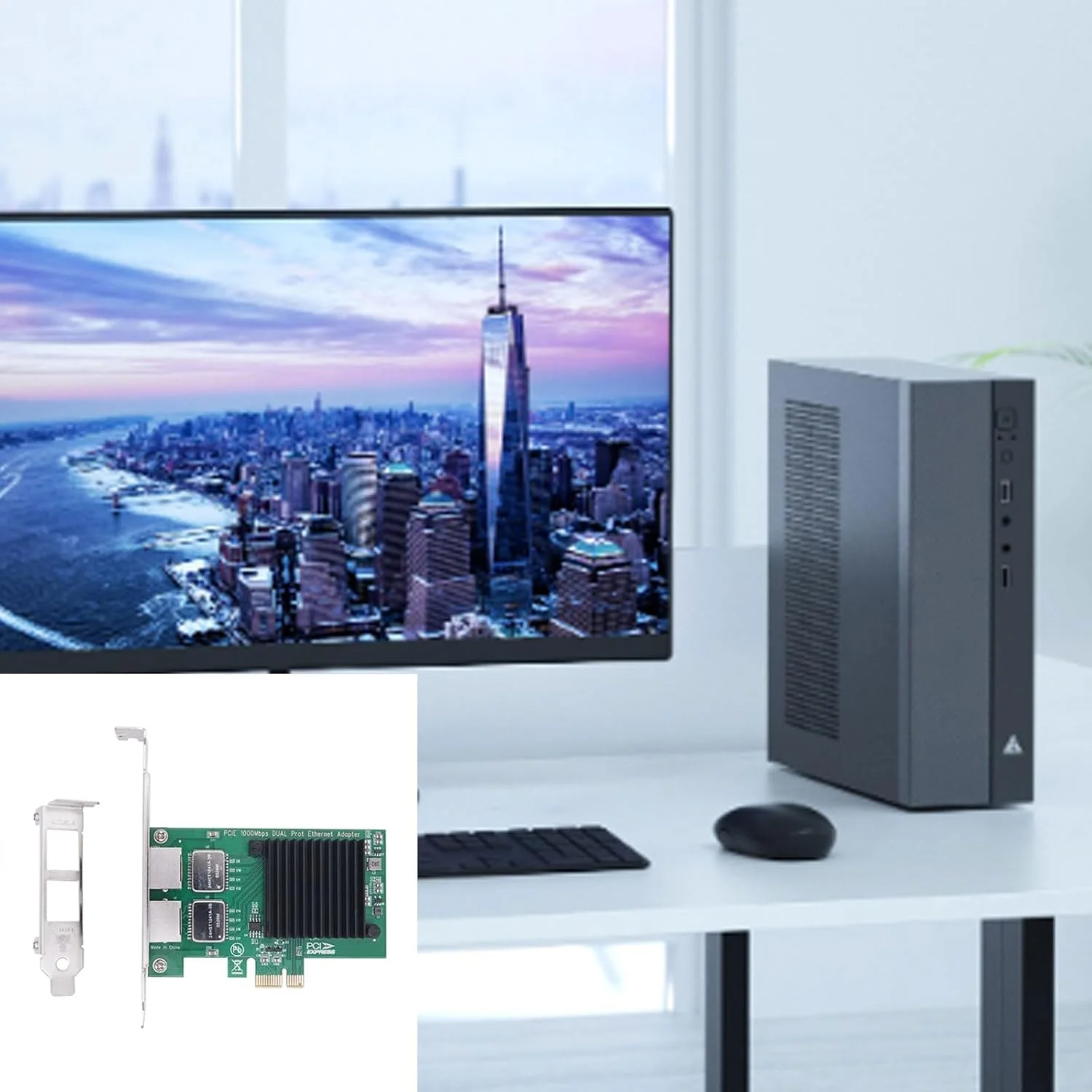 کارت شبکه گیگابیتی دو پورت I350T2 PCIE IEEE802.1P PCIE 1X 1000Mbps