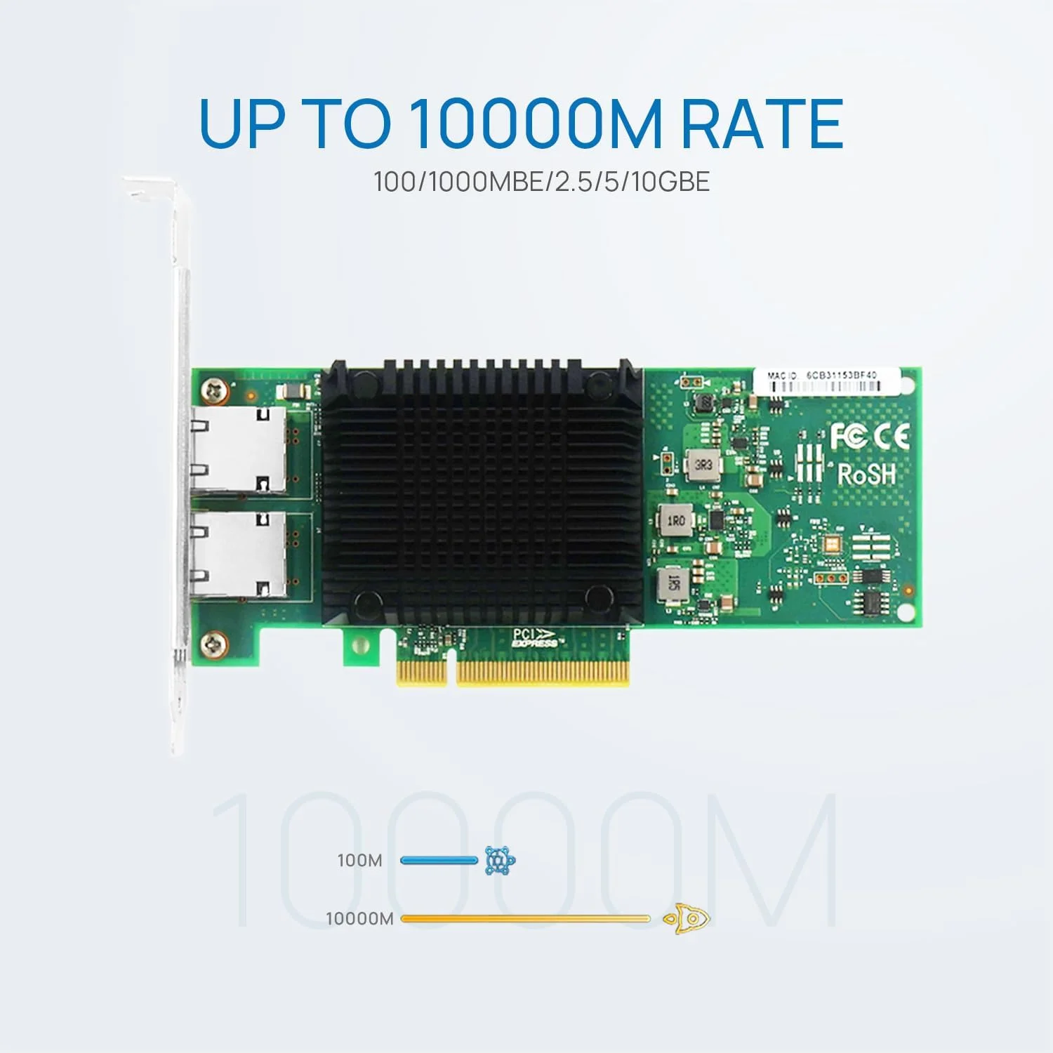 آداپتور شبکه اترنت 10G مسی دو پورت PCIe x8