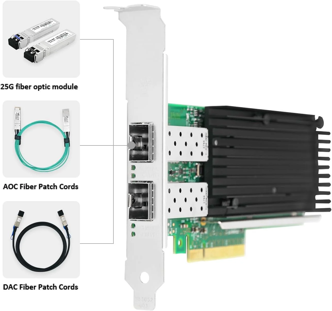 آداپتور سرور اترنت دو پورت 25G SFP28 با رابط PCIe x8 (چیپست 1ntel XXV710)