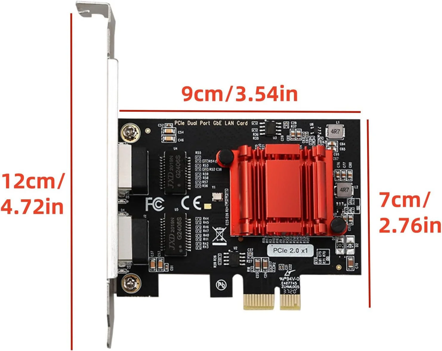 آداپتور شبکه گیگابیتی دو پورت 82575&6 PCIE، پشتیبانی از تگ های VLAN IEEE 802.1Q PXE، کارت شبکه دسکتاپ RJ45 با سرعت 1000 مگابیت بر ثانیه