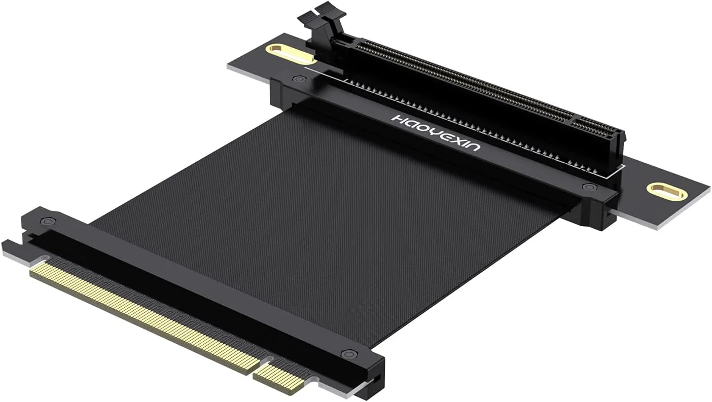 کابل افزایش طول PCIE 3.0 X16، کابل رایزر PCI-E 16x با سرعت بسیار بالا، کارت رایزر آداپتور کارت توسعه - اتصال دهنده زاویه راست 15 سانتی متر