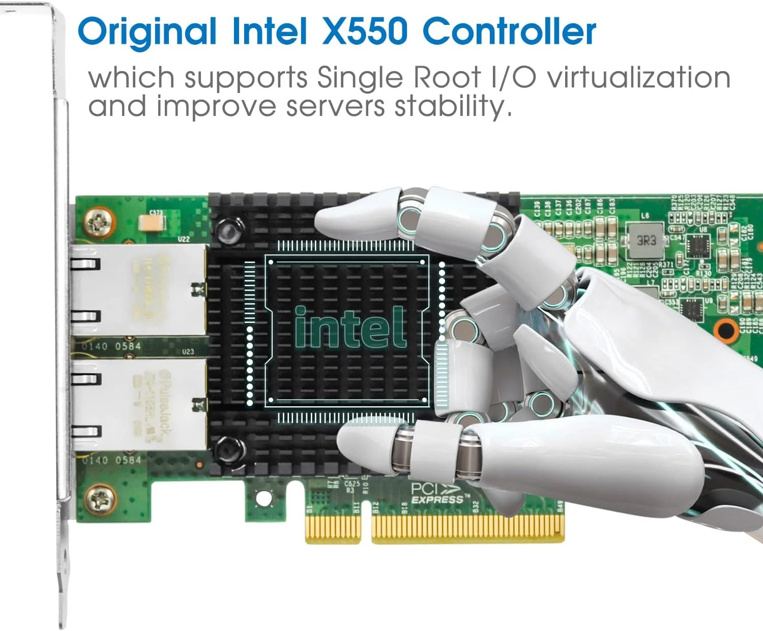 آداپتور شبکه اترنت 10G دو پورت مسی PCIe x8