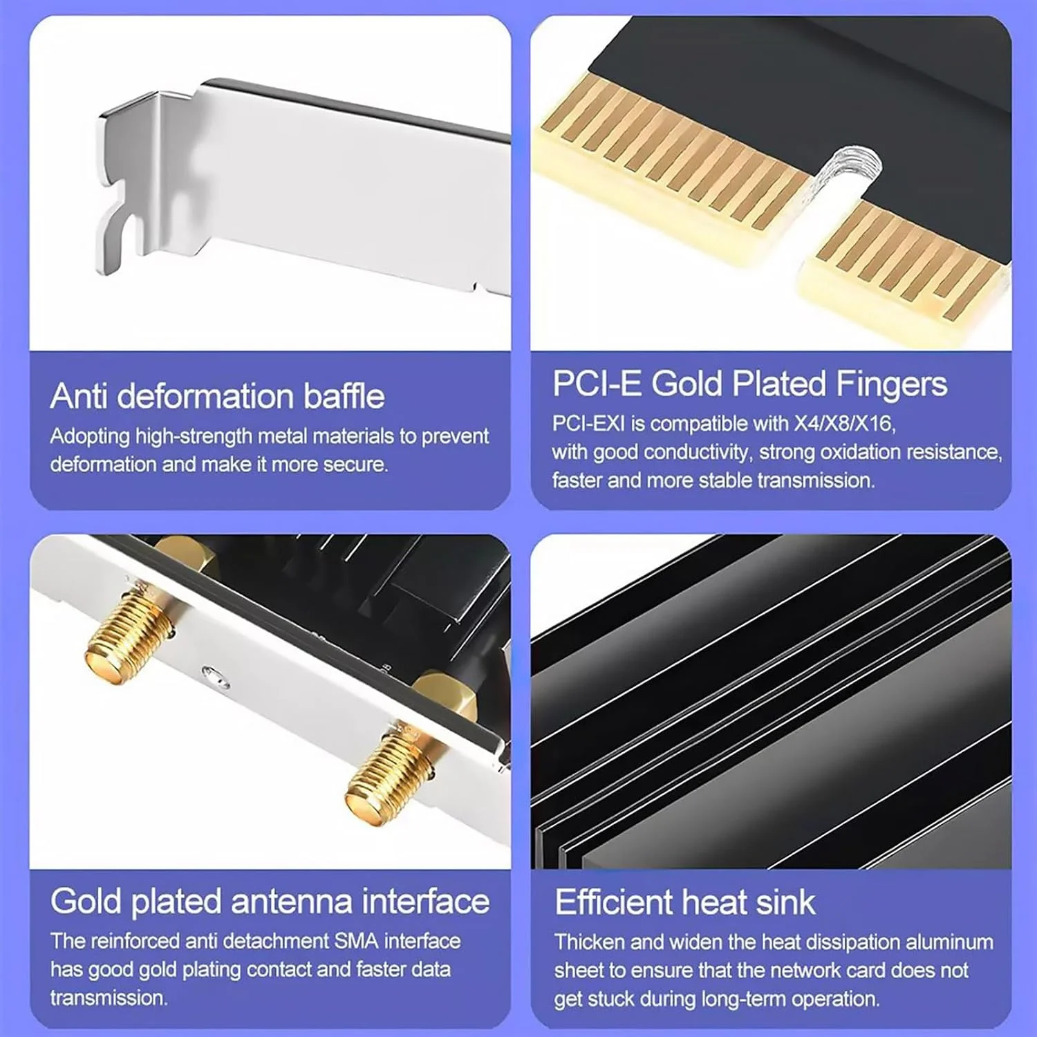 کارت شبکه وای فای 6E PCIE مدل MT7922 با سرعت انتقال بالای 5400 مگابیت بر ثانیه، آداپتور بی سیم سه بانده بلوتوث 5.2 IEEE 802.11ax