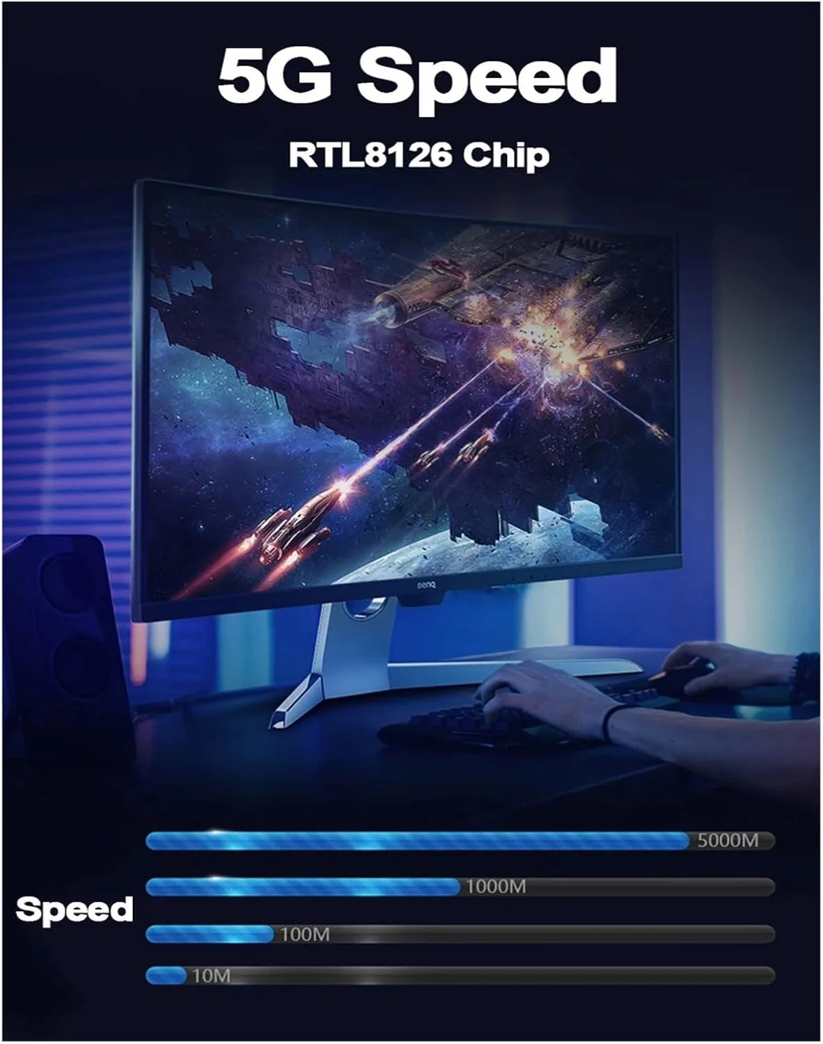 کارت شبکه 5G PCIe به RJ45 با تراشه RTL8126 گیگابیتی اترنت 10/100/2500/5000 مگابیت بر ثانیه 1 گیگابیت بر ثانیه / 5 گیگابیت بر ثانیه