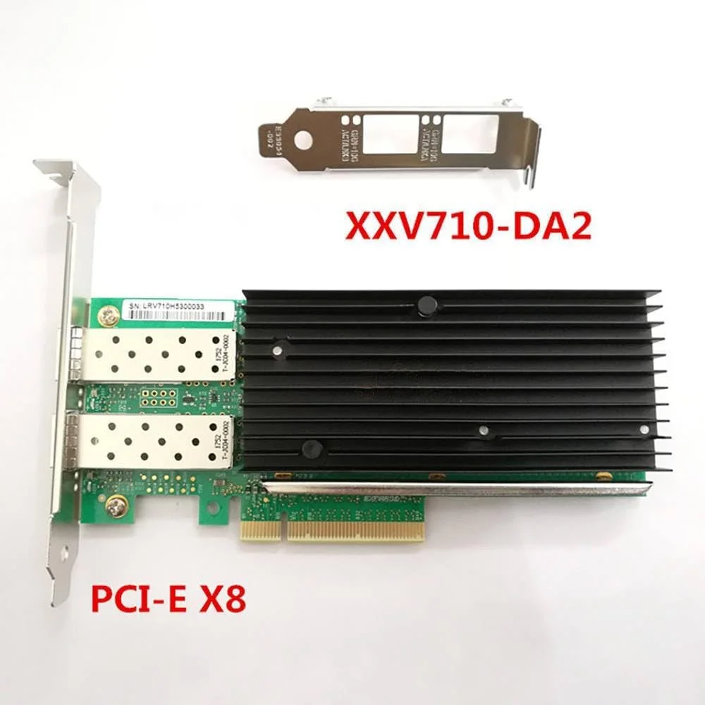 آداپتور سرور دو پورت 25G مدل XXV710-DA2 PCIe x8، کارت شبکه فیبر نوری دو پورت 25G مدل XXV710PF-2SFP28، کارت شبکه NIC SFP28-25G-SR