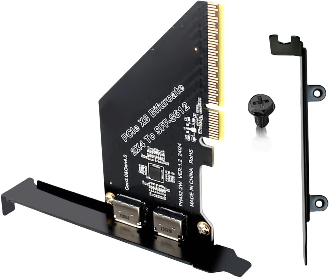 کارت توسعه دهنده PCIe 4.0X8 به SFF 8612 8612 با 2 پورت برای اتصال سریع دیسک جامد