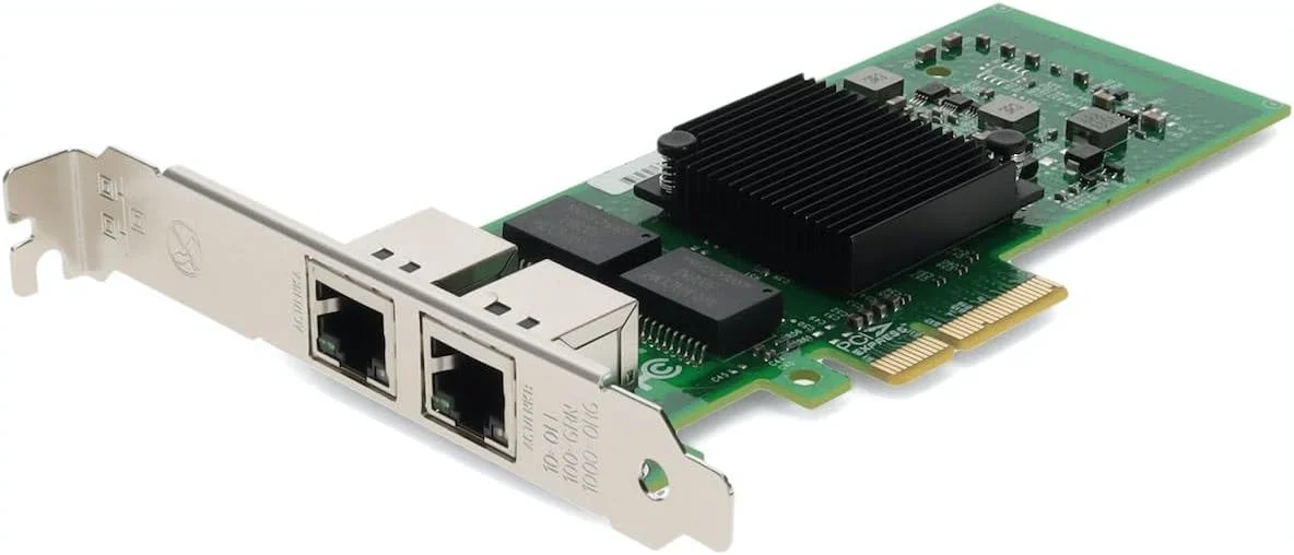 کارت شبکه PCIe 2.0 x4 با دو پورت RJ-45 گیگابیتی 10/100/1000 مگابیت بر ثانیه و برد 100 متری