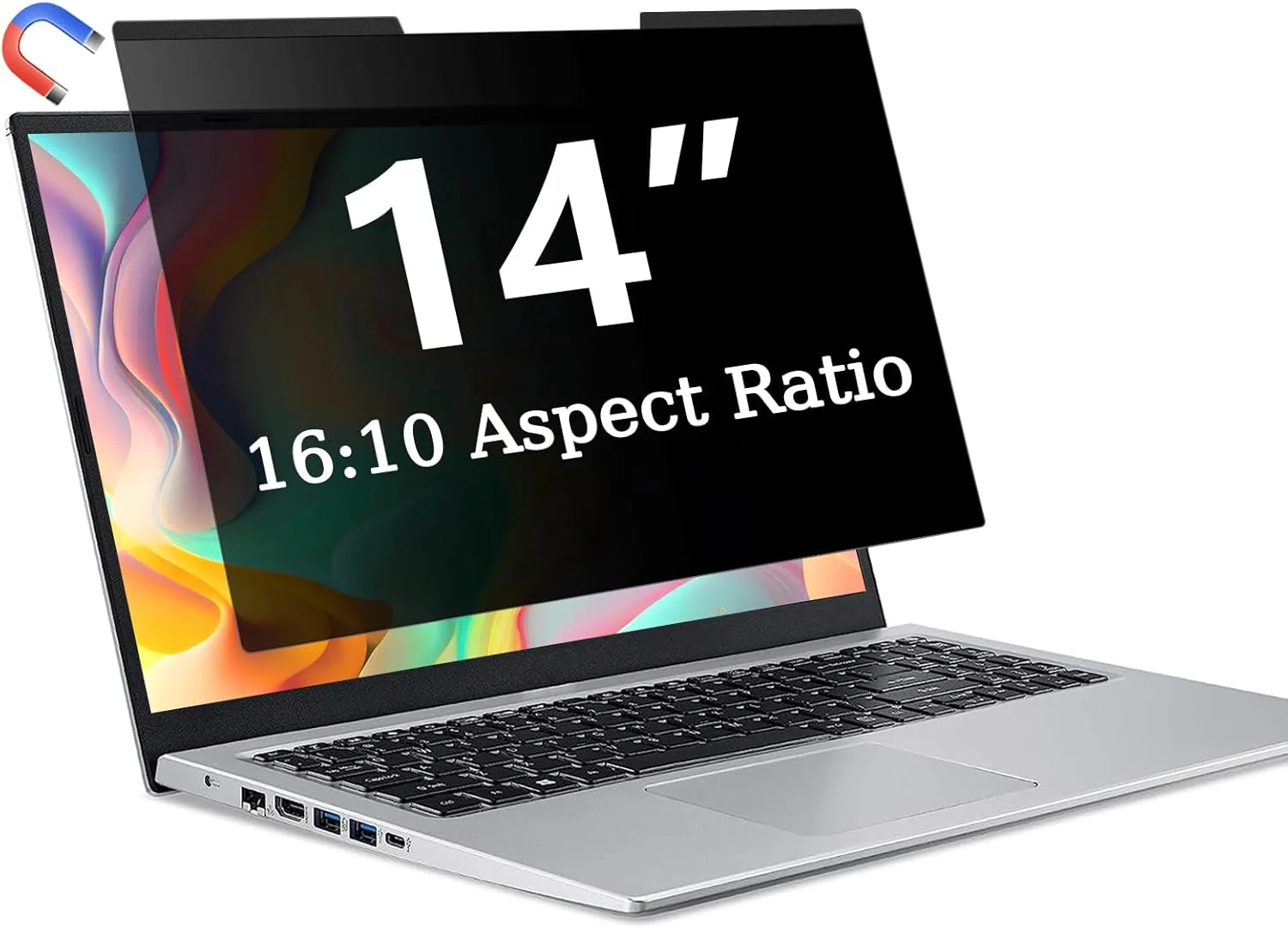 فیلتر حریم خصوصی مغناطیسی 14 اینچی لپ تاپ، سازگار با HP Dell Acer Asus Samsung Lenovo، برای صفحه نمایش عریض 16:10 قابل جابجایی و محافظ ضد تابش نور فیلتر حریم خصوصی مغناطیسی 14 اینچی لپ تاپ، سازگار با HP Dell Acer Asus Samsung Lenovo، برای صفحه نمایش عریض 16:10 قابل جابجایی و محافظ ضد تابش نور