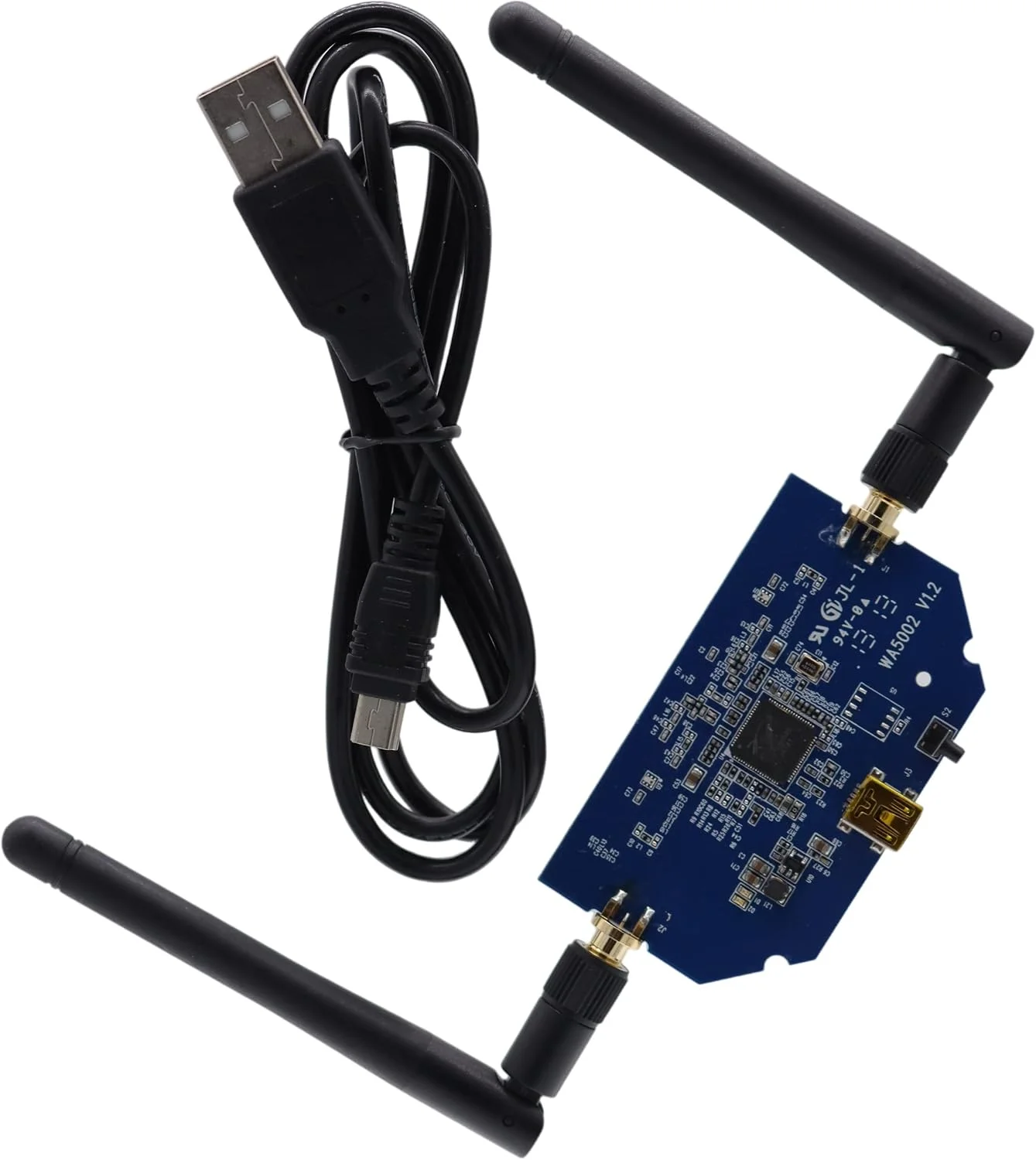 کارت شبکه وایرلس USB مدل Deal4GO 802.11n 300Mbps به همراه دو آنتن 3dBi برای Ralink RT5572 Kali Linux Windows Raspberry Pi IPTV، مشکی، RT5572N
