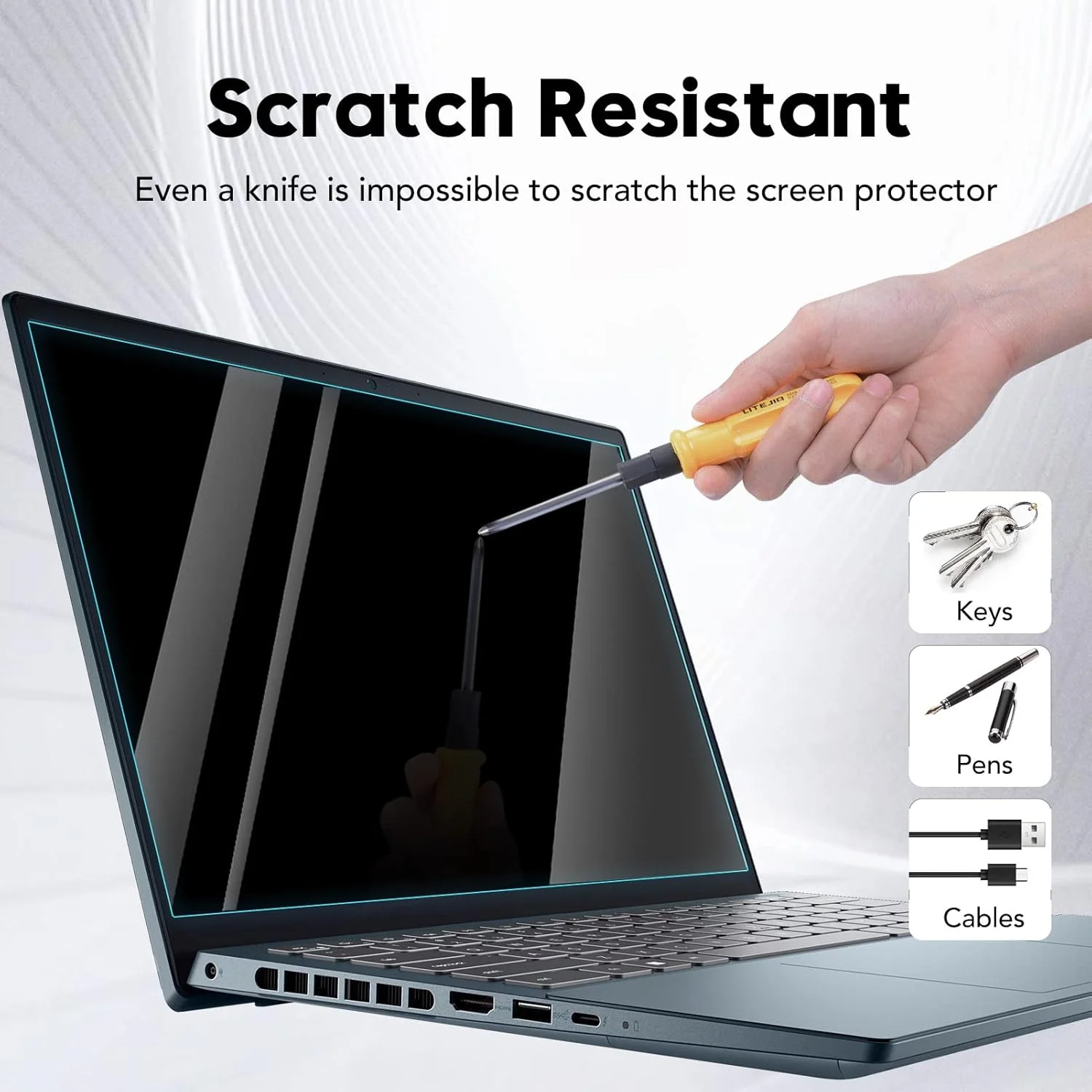 محافظ صفحه نمایش شیشه ای حرارت دیده 15.6 اینچی سازگار با لپ تاپ های HP/Dell/Acer/ASUS/Samsung/Lenovo/Toshiba، صفحه نمایش 15.6 اینچی با نسبت تصویر 16:9، بدون حباب، ضد خش، فوق العاده شفاف و ضد اثر انگشت