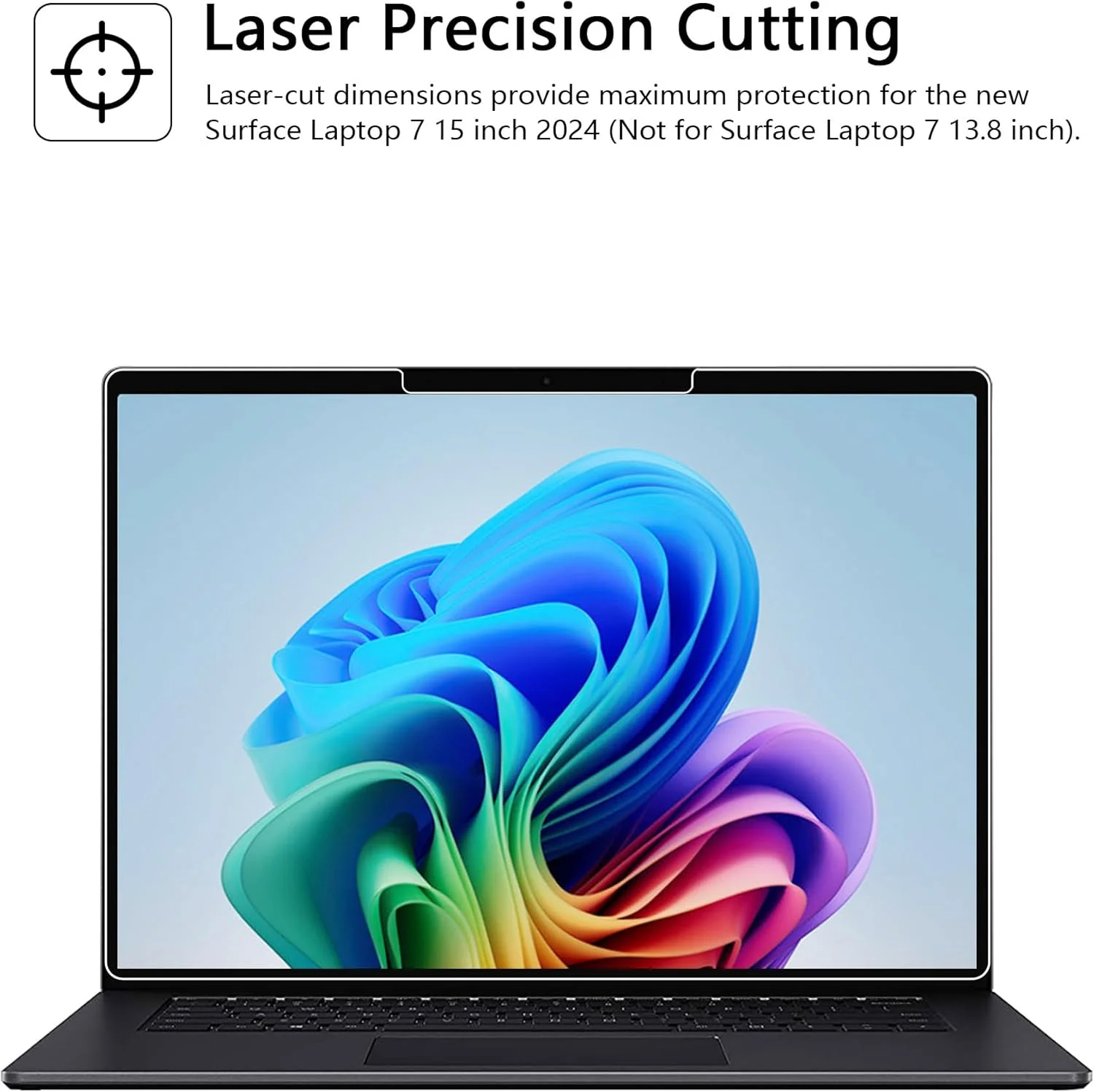 محافظ صفحه نمایش شیشه ای حرارت دیده Megoo برای Microsoft Surface Laptop 7 (2024، 15 اینچ) - ضد خش، نصب آسان، وضوح بالا