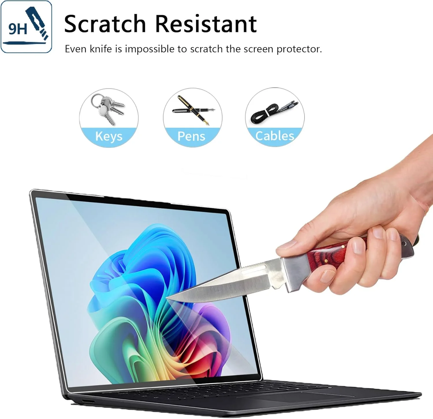 محافظ صفحه نمایش شیشه ای حرارت دیده Megoo برای Microsoft Surface Laptop 7 (2024، 15 اینچ) - ضد خش، نصب آسان، وضوح بالا