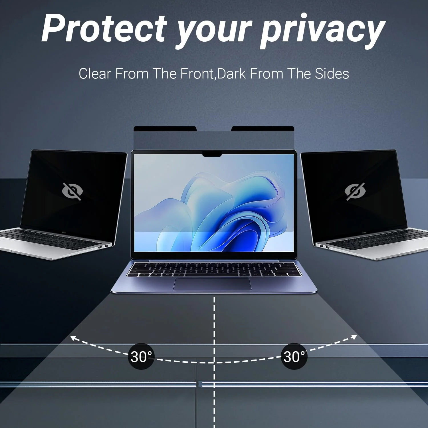محافظ صفحه نمایش حریم خصوصی مغناطیسی MUBUY-GOL برای صفحه نمایش 16 اینچی با نسبت تصویر 16:10، محافظت 360 درجه ضد جاسوسی، ضد تابش نور، محافظت در برابر نور آبی، وضوح بیشتر صفحه نمایش و محافظ خراش