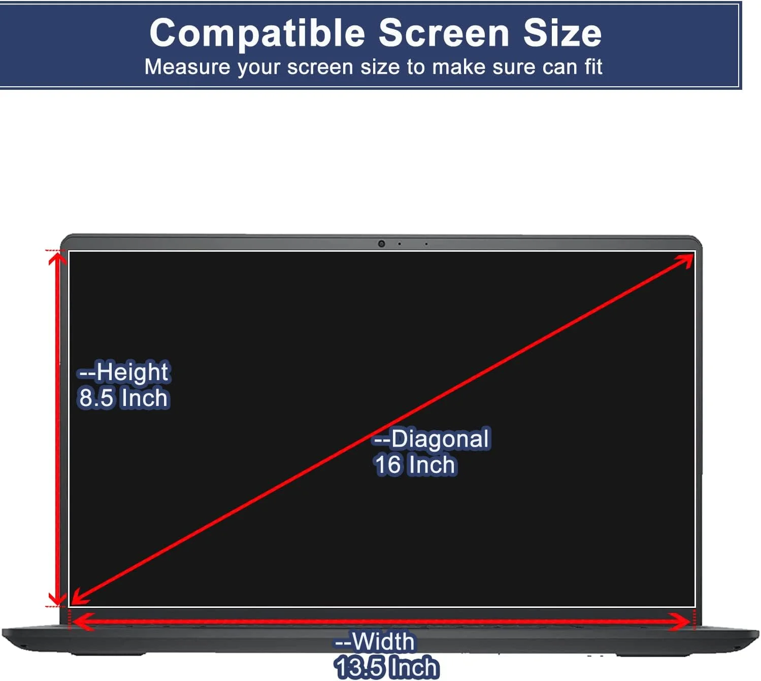 محافظ صفحه نمایش ضد نور آبی 16 اینچی، بسته 2 عددی، برای لپ تاپ های 16 اینچی HP/Dell/Sony/Samsung/Lenovo/Acer/MSI/Razer Blade/LG Gram با نسبت تصویر 16:10 و صفحه نمایش ضد انعکاس (13 1/2 x 8 1/2 اینچ)