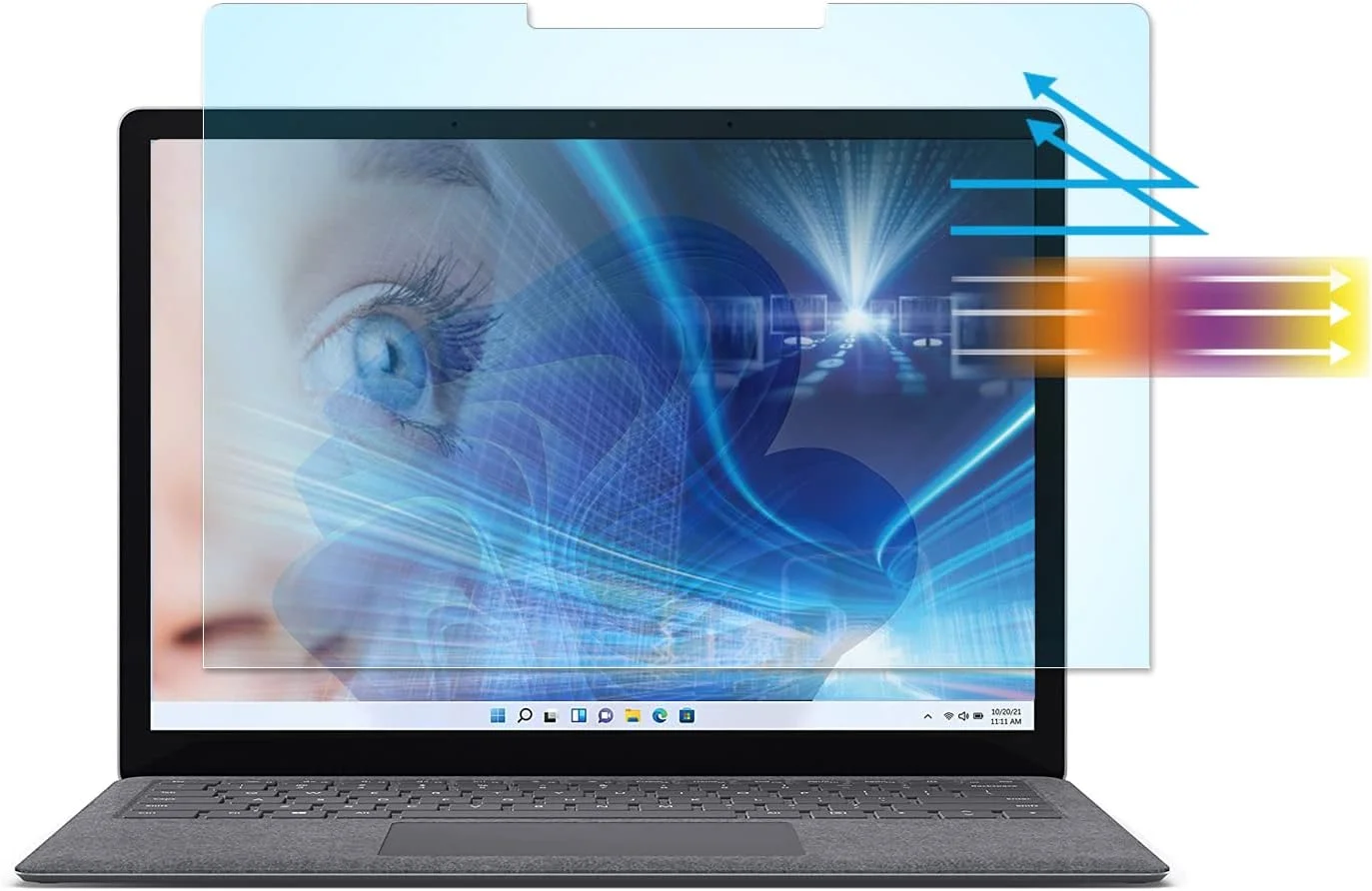 محافظ صفحه نمایش MUBUY-GOL برای لپ تاپ 13.5 اینچی Microsoft Surface Laptop 6/Laptop 5/Laptop 4/Laptop 3/2/1، محافظت از چشم، فیلتر نور آبی، ضد اثر انگشت