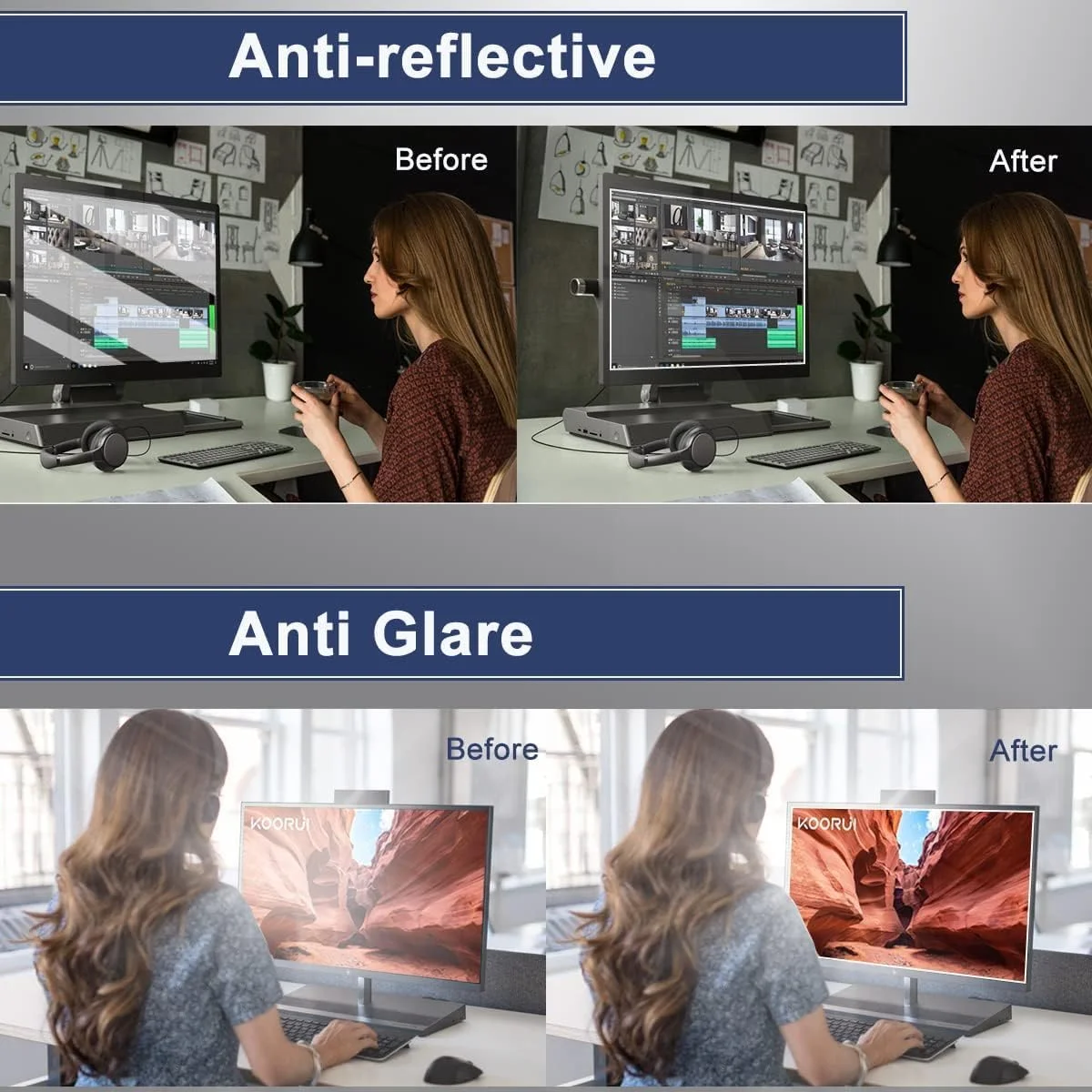 محافظ صفحه نمایش مات ضد انعکاس نور و ضد اثر انگشت 14 اینچی مناسب برای HP OmniBook 5 Flip 2-in-1 14 اینچ (بسته 2 عددی)