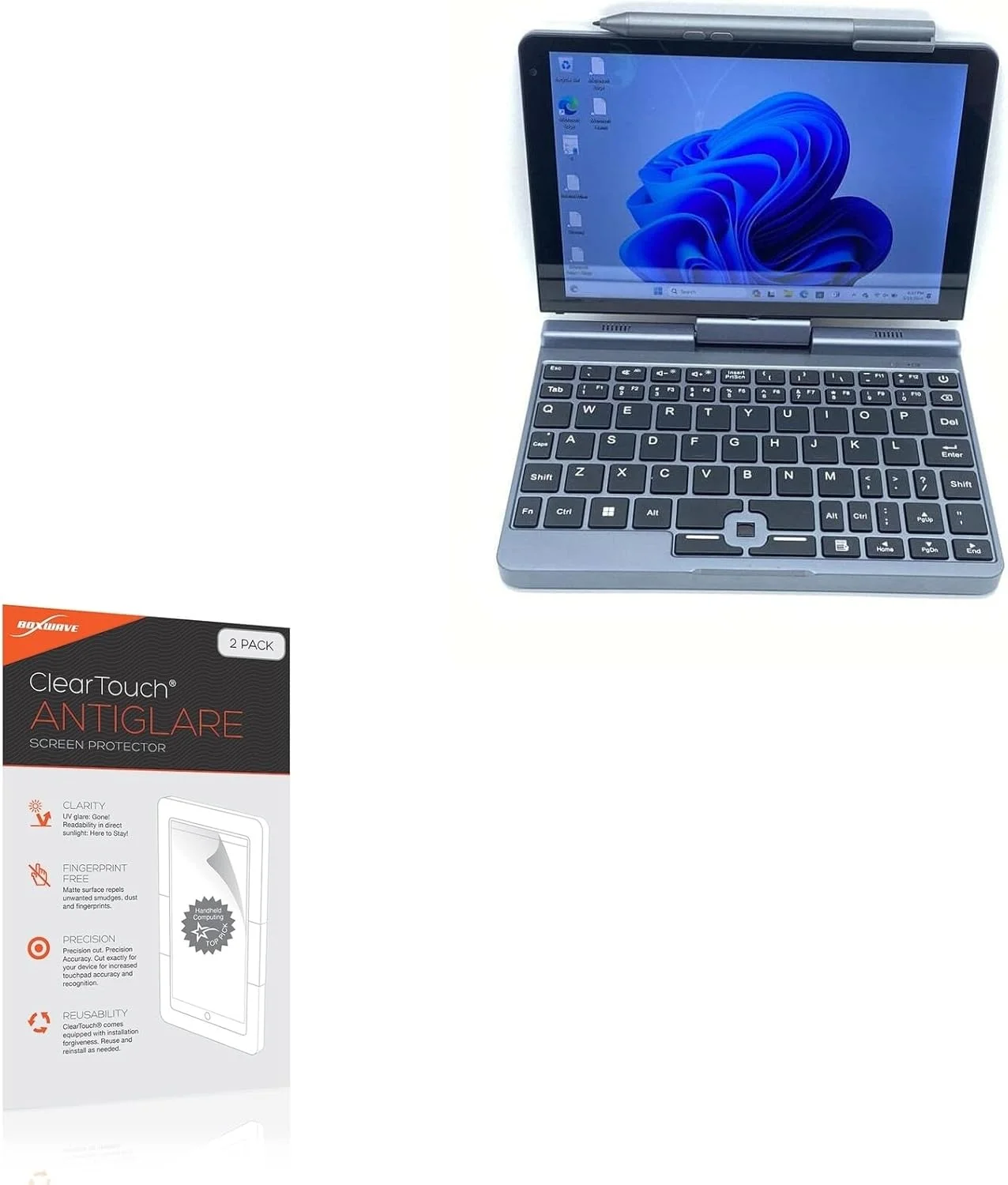 محافظ صفحه نمایش BoxWave سازگار با لپ تاپ کوچک KOOSMILE P8 (8 اینچ) - ClearTouch ضد انعکاس نور (2 عدد)، روکش مات ضد اثر انگشت