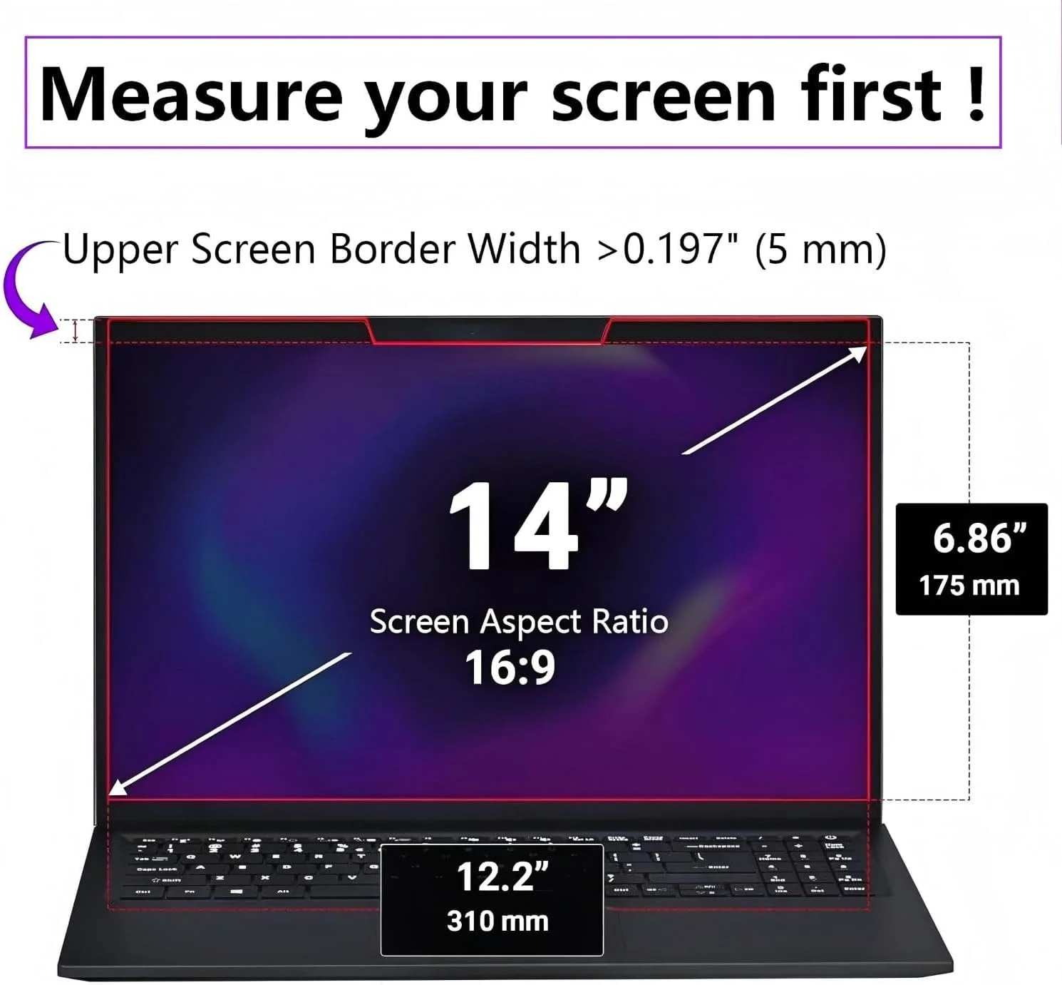 محافظ صفحه نمایش حریم خصوصی مغناطیسی 14 اینچی، مناسب برای لپ تاپ های با نسبت تصویر 16:9، فیلتر ضد تابش قابل جابجایی، کاهش نور آبی/سازگار با لپ تاپ های HP، Dell، Acer، Asus، Samsung، Lenovo و سایر لپ تاپ ها.