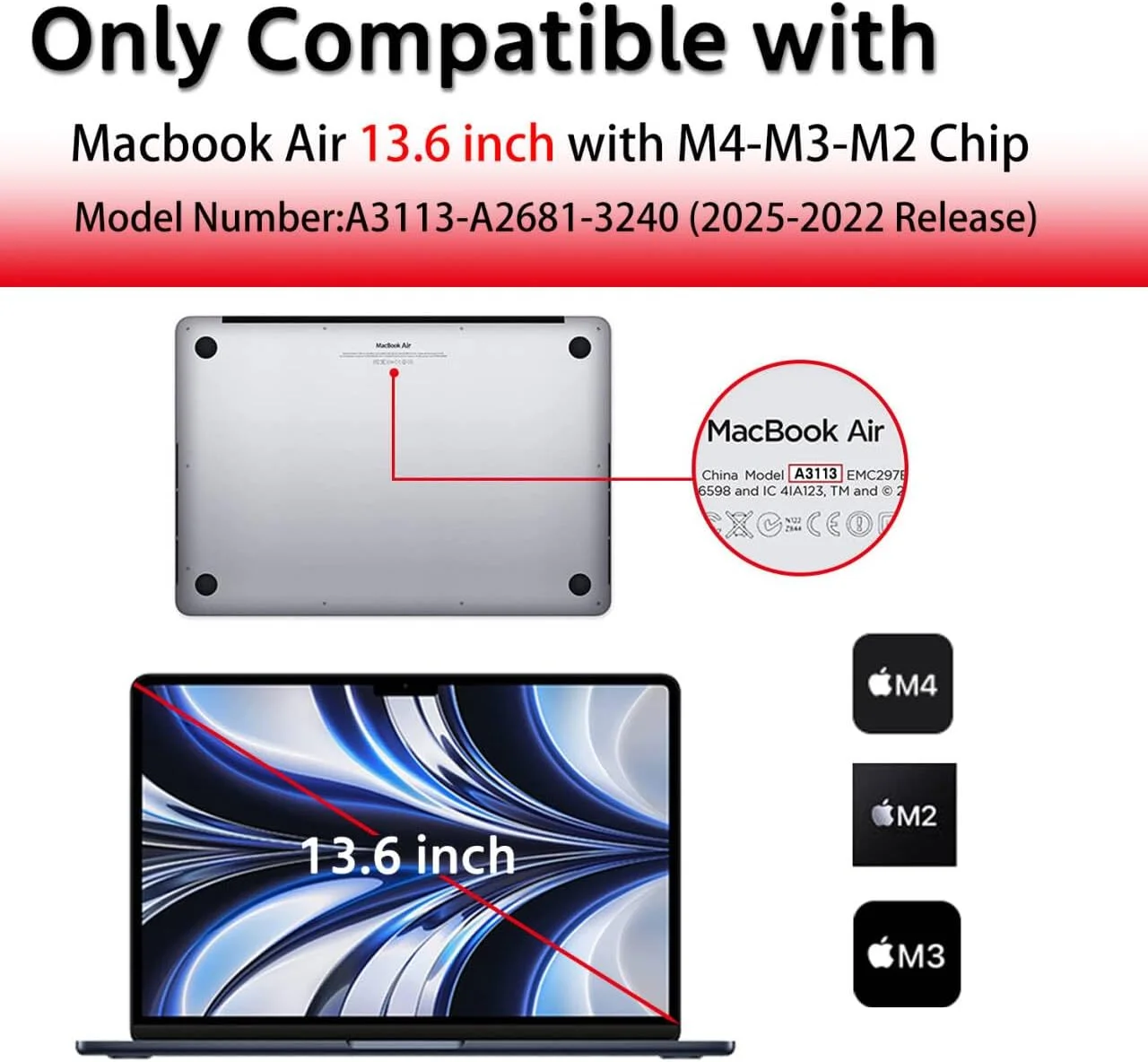 محافظ صفحه نمایش مات ضد نور آبی MUBUY-GOL برای مک بوک ایر ۱۳.۶ اینچ (۲۰۲۵-۲۰۲۲، تراشه M4، M3، M2)، محافظ صفحه نمایش لپ تاپ ضد تابش نور آبی برای محافظت از چشم