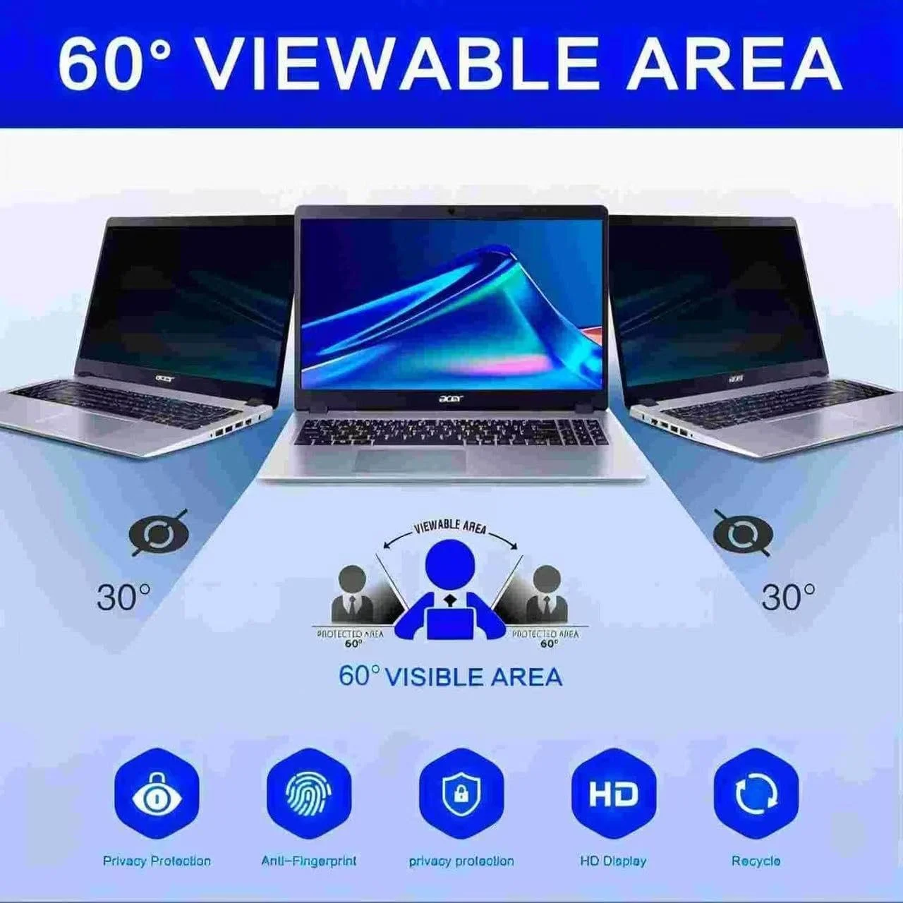 محافظ صفحه نمایش حریم خصوصی مغناطیسی 14 اینچی، مناسب برای لپ تاپ های با نسبت تصویر 16:9، فیلتر ضد تابش قابل جابجایی، کاهش نور آبی/سازگار با لپ تاپ های HP، Dell، Acer، Asus، Samsung، Lenovo و سایر لپ تاپ ها.