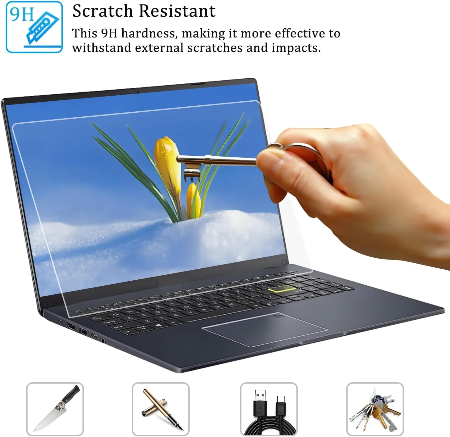 محافظ صفحه نمایش شیشه ای حرارت دیده i-Tensodo برای لپ تاپ 16 اینچی Dell G16 7620 7630 /Vostro 7620 /Dell Inspiron 16 Plus 7610 7620 7630 7635 7640، سختی 9H، فیلم شیشه ای حرارت دیده 2.5D، شفافیت HD