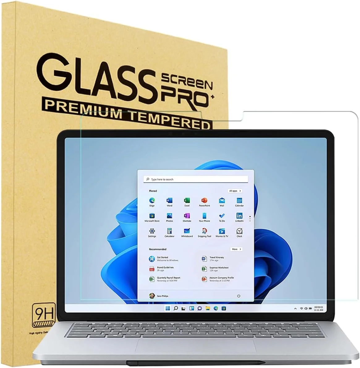 محافظ صفحه نمایش شیشه ای حرارت دیده i-Tensodo برای Microsoft Surface Laptop Studio 2 (2023) / Surface Laptop Studio 14.4 اینچ (2022) صفحه لمسی، 2.5D، شفاف HD، سختی 9H