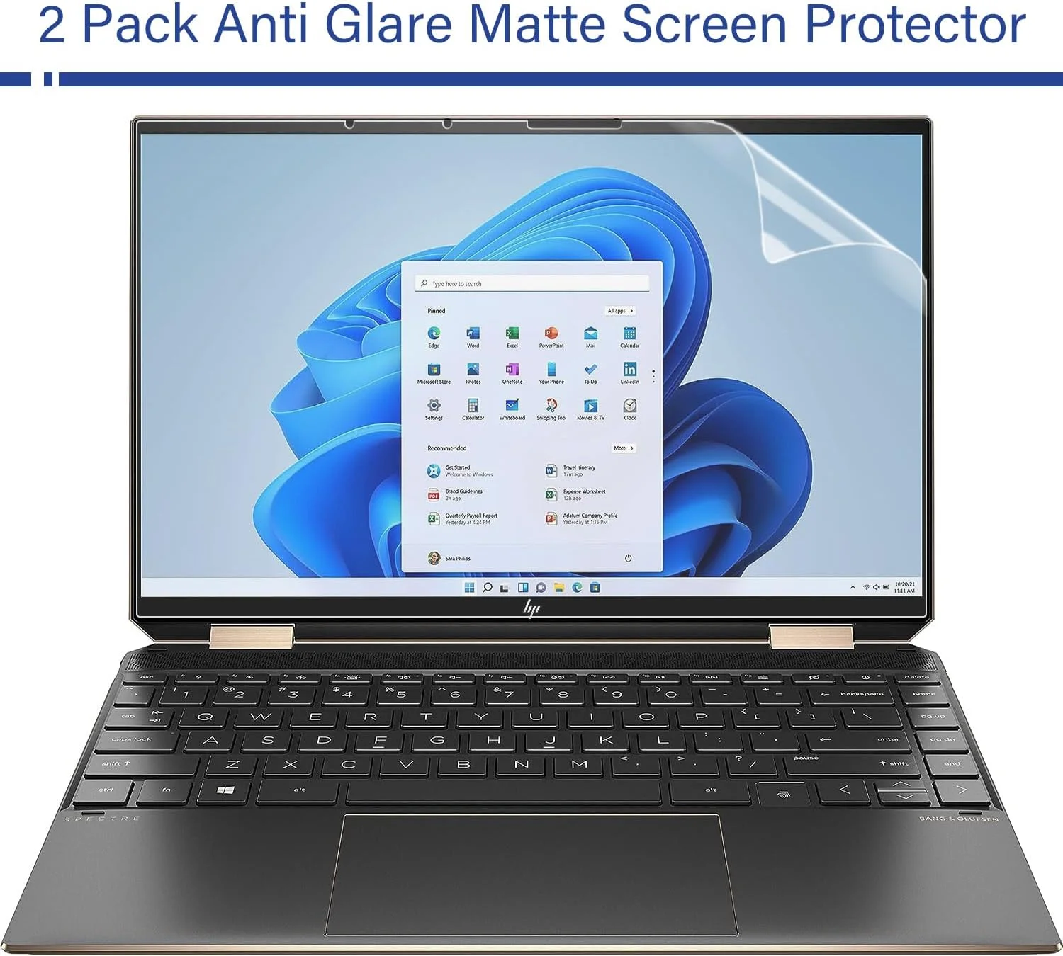 محافظ صفحه نمایش مات ضد انعکاس نور برای لپ تاپ های HP Spectre x360 14-ef 14t-ef 14t-ea 14-ea 14t-ef000/ef200 14-ef2047nr 14t-ea200/ea100 14-ea0047nr 14-ea2035nr با صفحه نمایش 13.5 اینچی - بسته 2 عددی