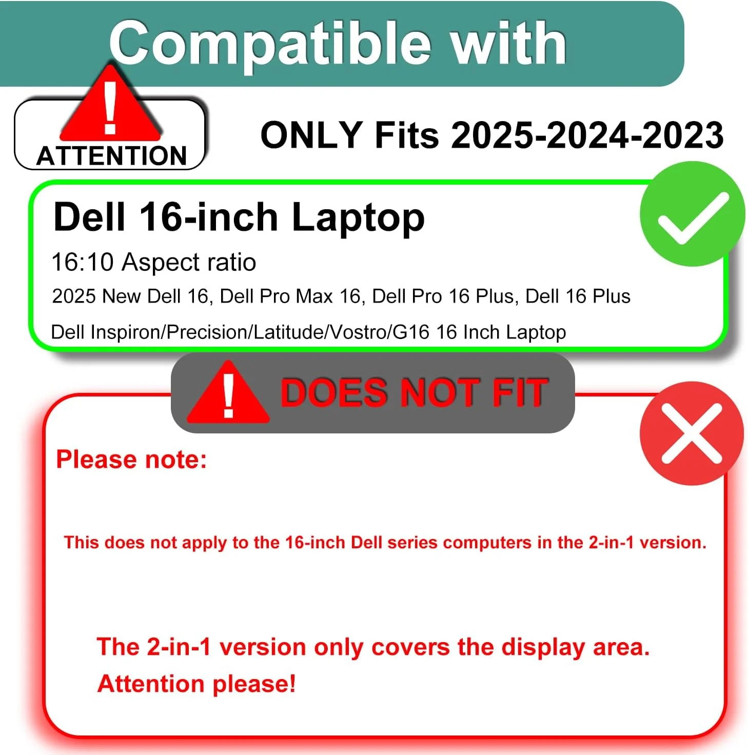 محافظ صفحه نمایش شیشه ای حرارت دیده برای لپ تاپ های دل پرو مکس 16 پلاس، دل پرو مکس 16، دل پرو 16 پلاس، دل 16 پلاس، دل اینسپایرون/پرسیشن/لتیتود/وسترو/جی 16 اینچ، فوق العاده شفاف 9H ضد خش