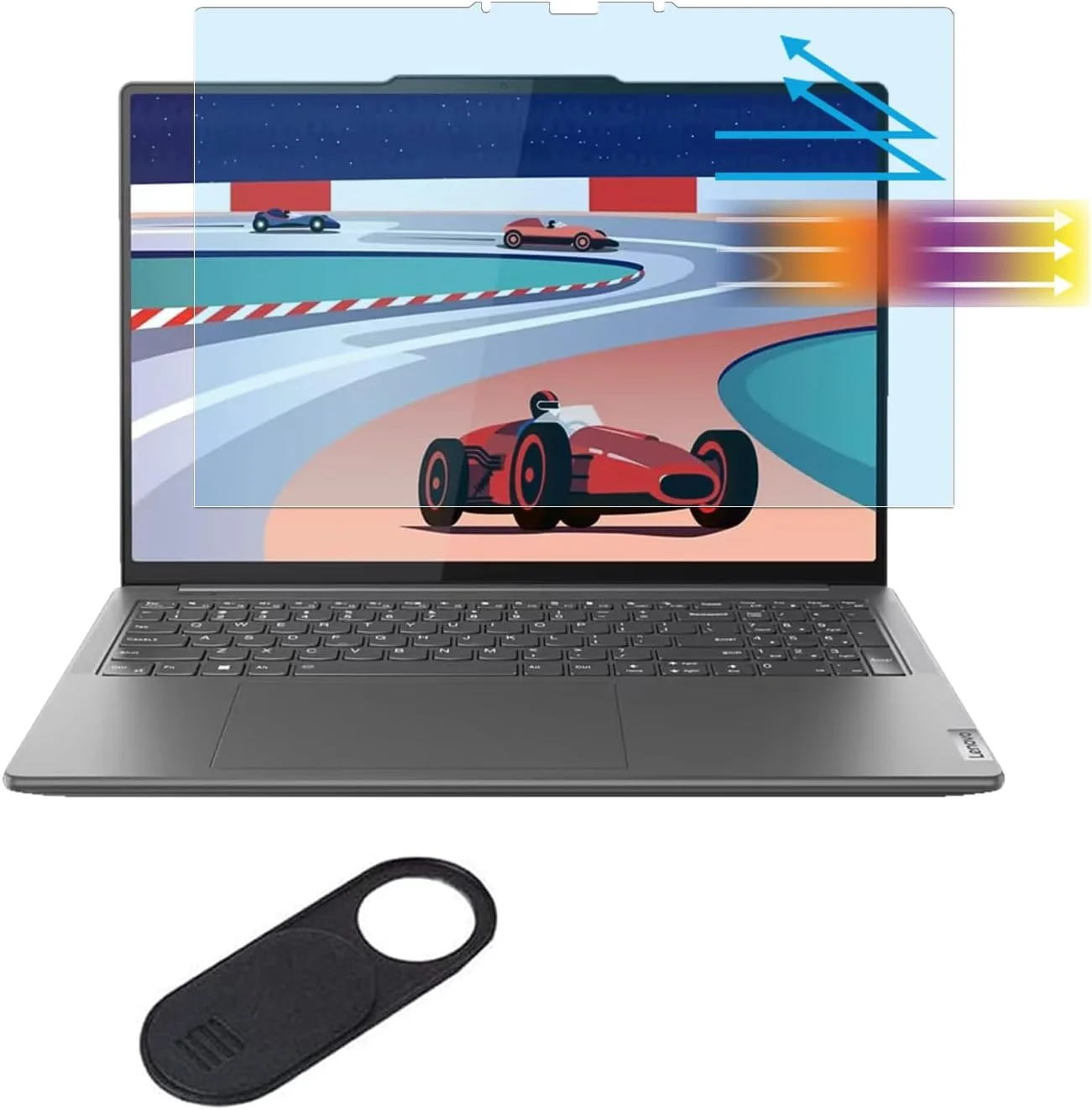 محافظ صفحه نمایش برای لپ تاپ های 16 اینچی لنوو یوگا پرو 9i نسل 9/8، لنوو اسلیم پرو 9/9i 16 اینچ، IdeaPad Slim 3 3i 5 5i نسل 10/9/8، محافظت از چشم، ضد نور آبی، ضد تابش نور، فیلتر UV