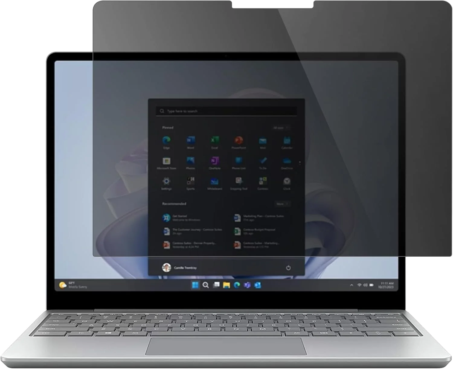 محافظ صفحه نمایش حریم خصوصی ProCase برای Microsoft Surface Laptop Go 3/2/1 12.4 اینچی، محافظ صفحه نمایش شیشه ای حرارت دیده ضد جاسوسی برای Surface Laptop Go 12.4 اینچی 2023/2022/2020