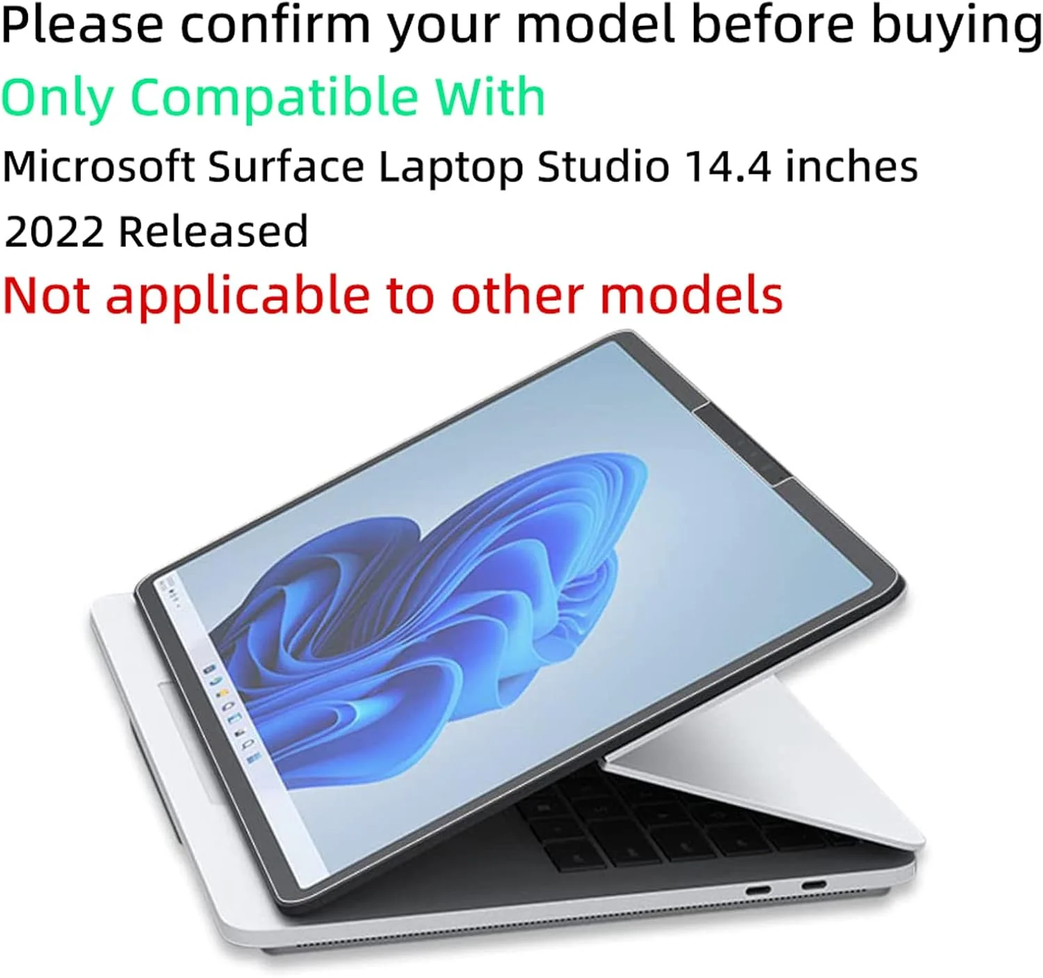 محافظ صفحه نمایش با حس کاغذ، برای مایکروسافت سرفیس لپ تاپ استودیو ۱۴.۴ اینچ، بسته ۲ عددی: برش دقیق ۱:۱/ضد انعکاس، نوشتن و طراحی مانند روی کاغذ