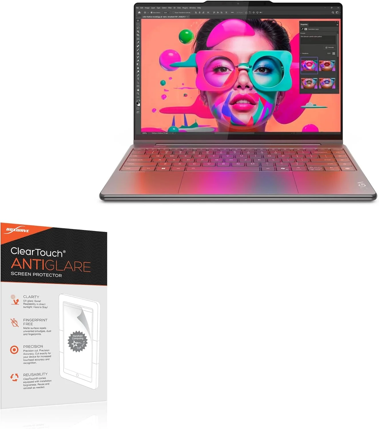 محافظ صفحه نمایش BoxWave سازگار با Lenovo Yoga 9i 2-in-1 Aura Edition (14 اینچ Intel) - ClearTouch Anti-Glare (بسته 2 عددی)، فیلم مات ضد اثر انگشت