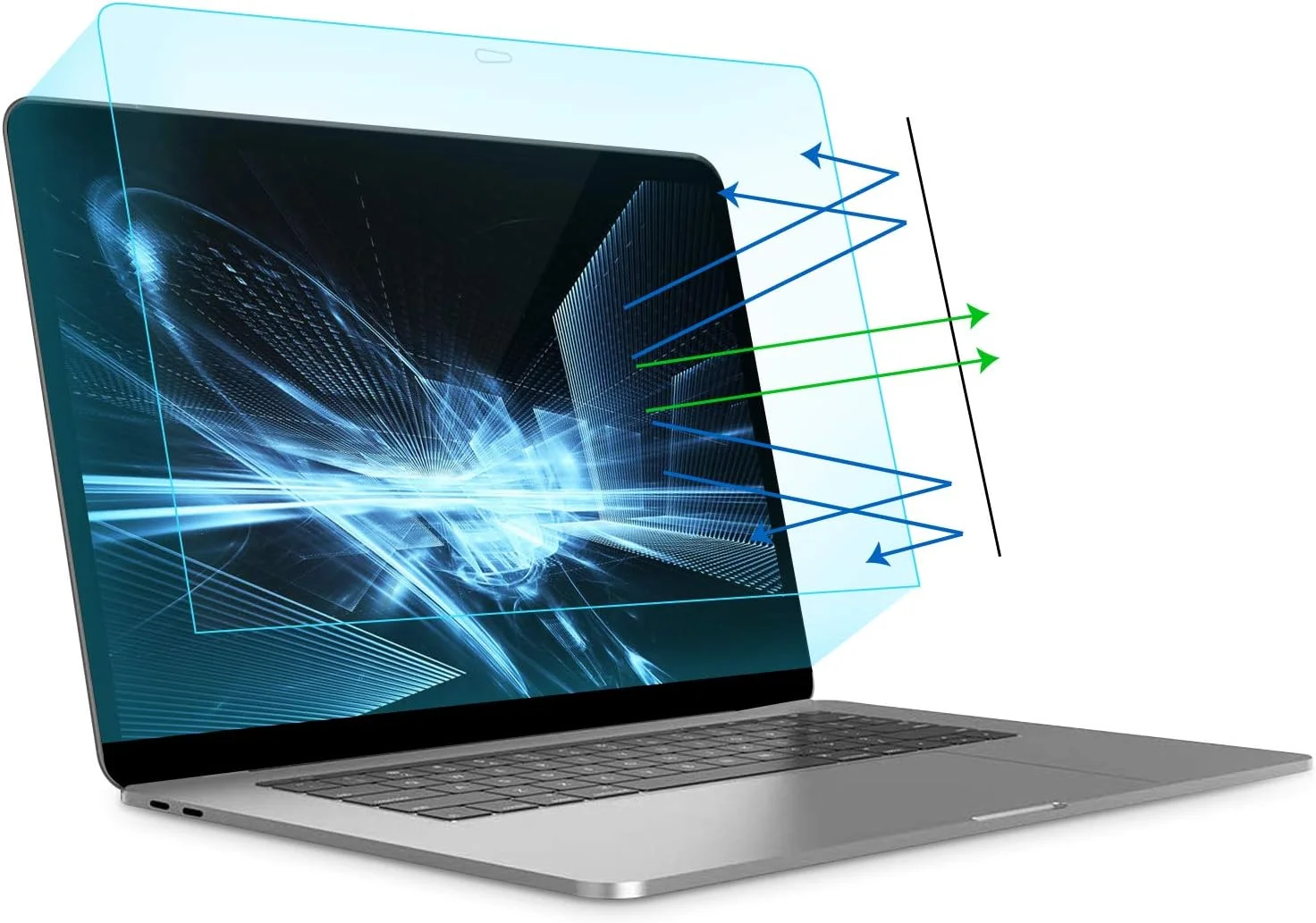 محافظ صفحه نمایش لپ تاپ 13 اینچی MOSISO، فیلتر مات ضد نور آبی محافظ چشم و ضد اشعه ماوراء بنفش، سازگار با MacBook Air 13 Retina 2022-2018/Pro 13 اینچی USB-C 2023-2016 (دو عددی)