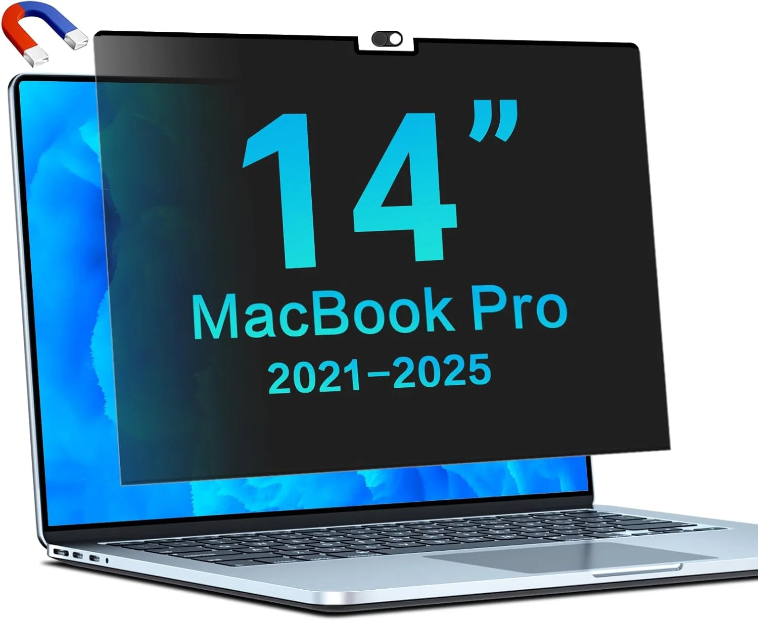 محافظ صفحه نمایش مغناطیسی STARY برای مک بوک پرو ۱۴.۲ اینچی M4, M3, M2, M1 (۲۰۲۱-۲۰۲۵) - ضد تابش نور، ضد نور آبی، ضد اثر انگشت، فیلتر حریم خصوصی