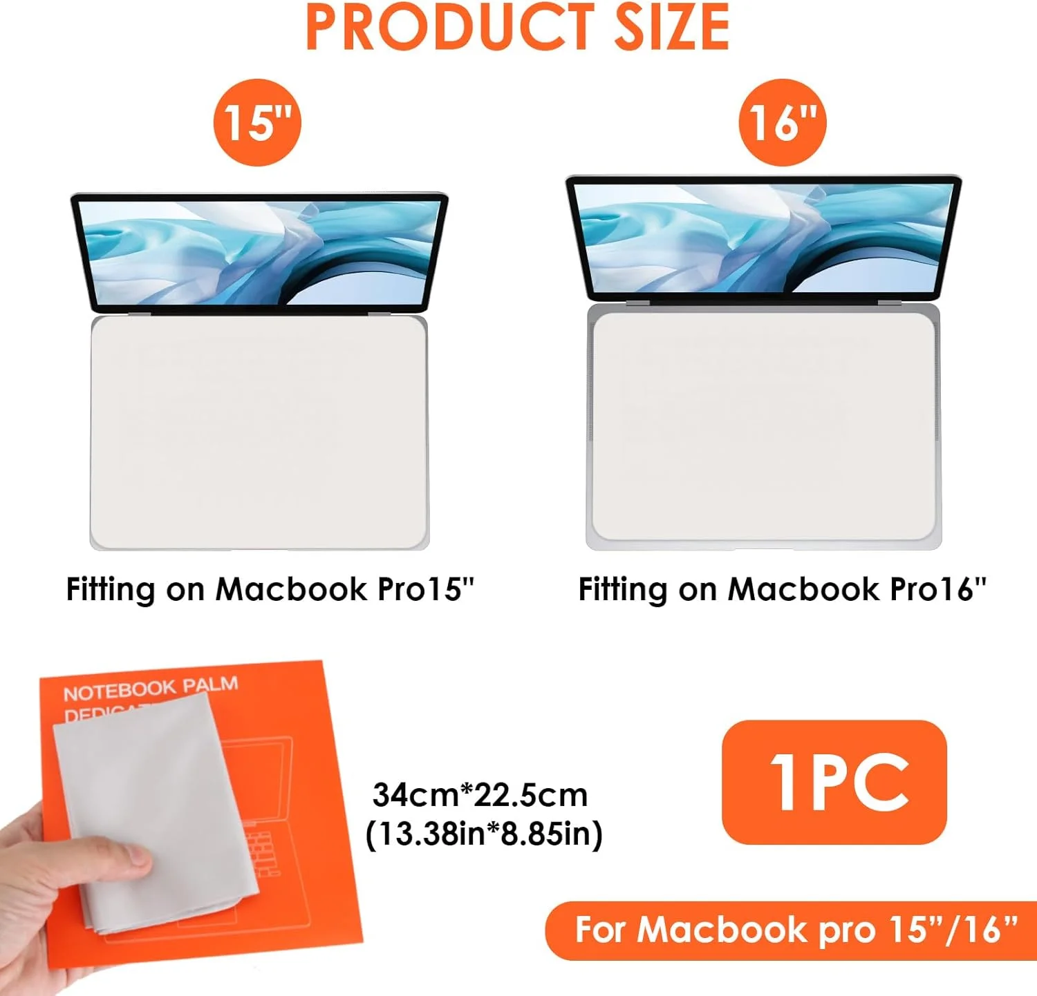 محافظ صفحه کلید، پارچه تمیز کننده صفحه نمایش میکروفایبر، روکش صفحه کلید، محافظ گرد و غبار سازگار با MacBook Pro Air 15" 16"