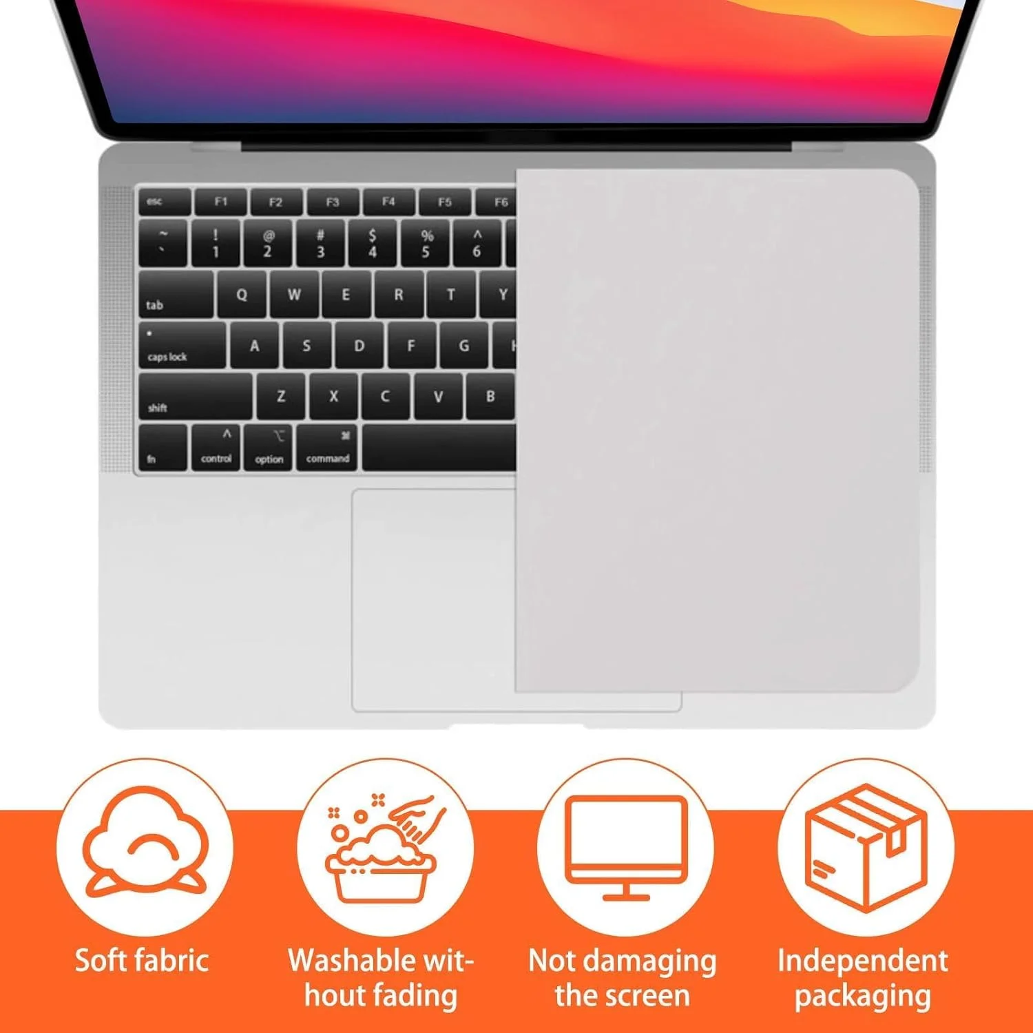 محافظ صفحه کلید، پارچه تمیز کننده صفحه نمایش میکروفایبر، روکش صفحه کلید، محافظ گرد و غبار سازگار با MacBook Pro Air 15" 16"