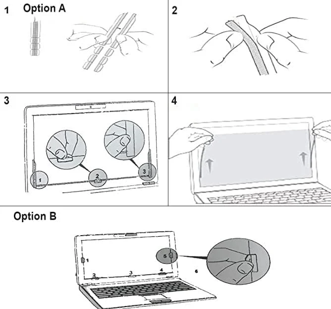 محافظ صفحه نمایش حریم خصوصی برای نوت‌بوک، لپ‌تاپ و مانیتور 15.6 اینچ (واید اسکرین 16:9) 345mm x 195mm