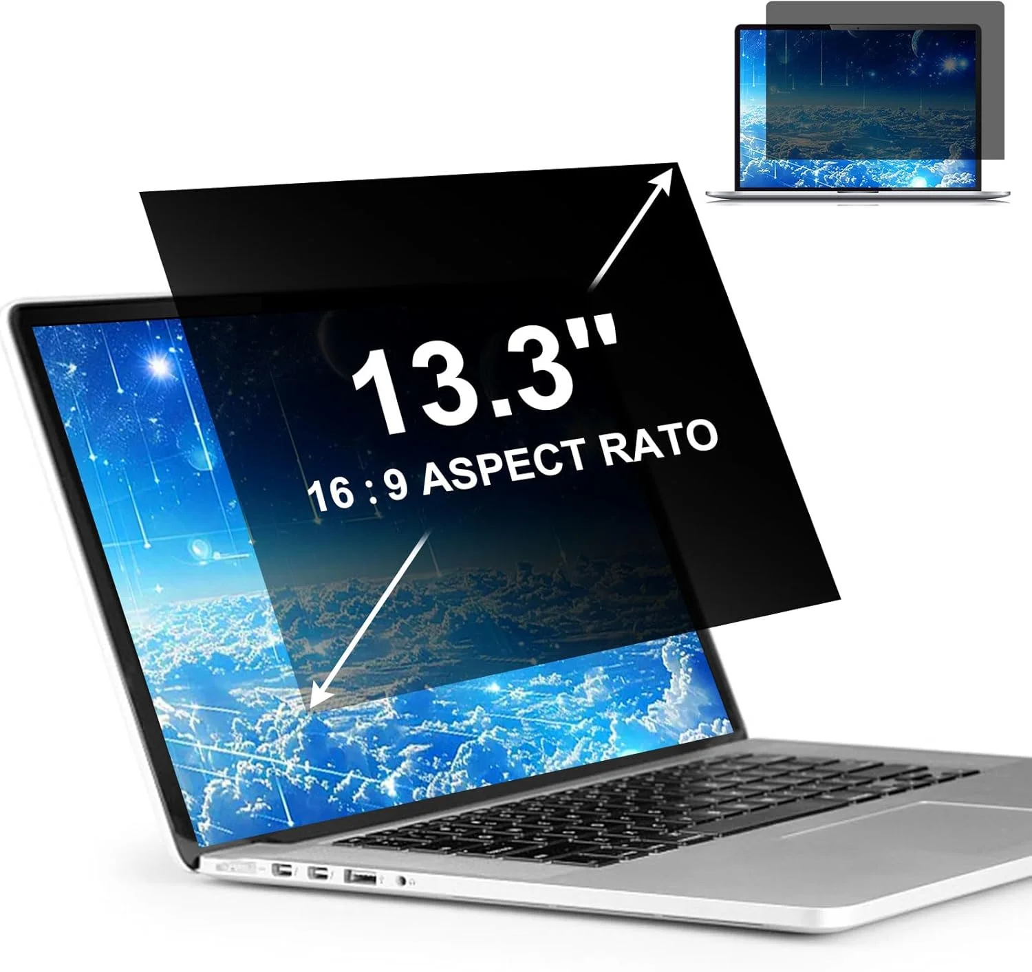 محافظ صفحه نمایش لپ تاپ 33,8 سانتی متر (13,3 اینچ) 16:9 برای لپ تاپ های 13,3 اینچی، محافظ صفحه نمایش حریم خصوصی ضد تابش نور برای لنوو، اچ پی، دل، ایسوس